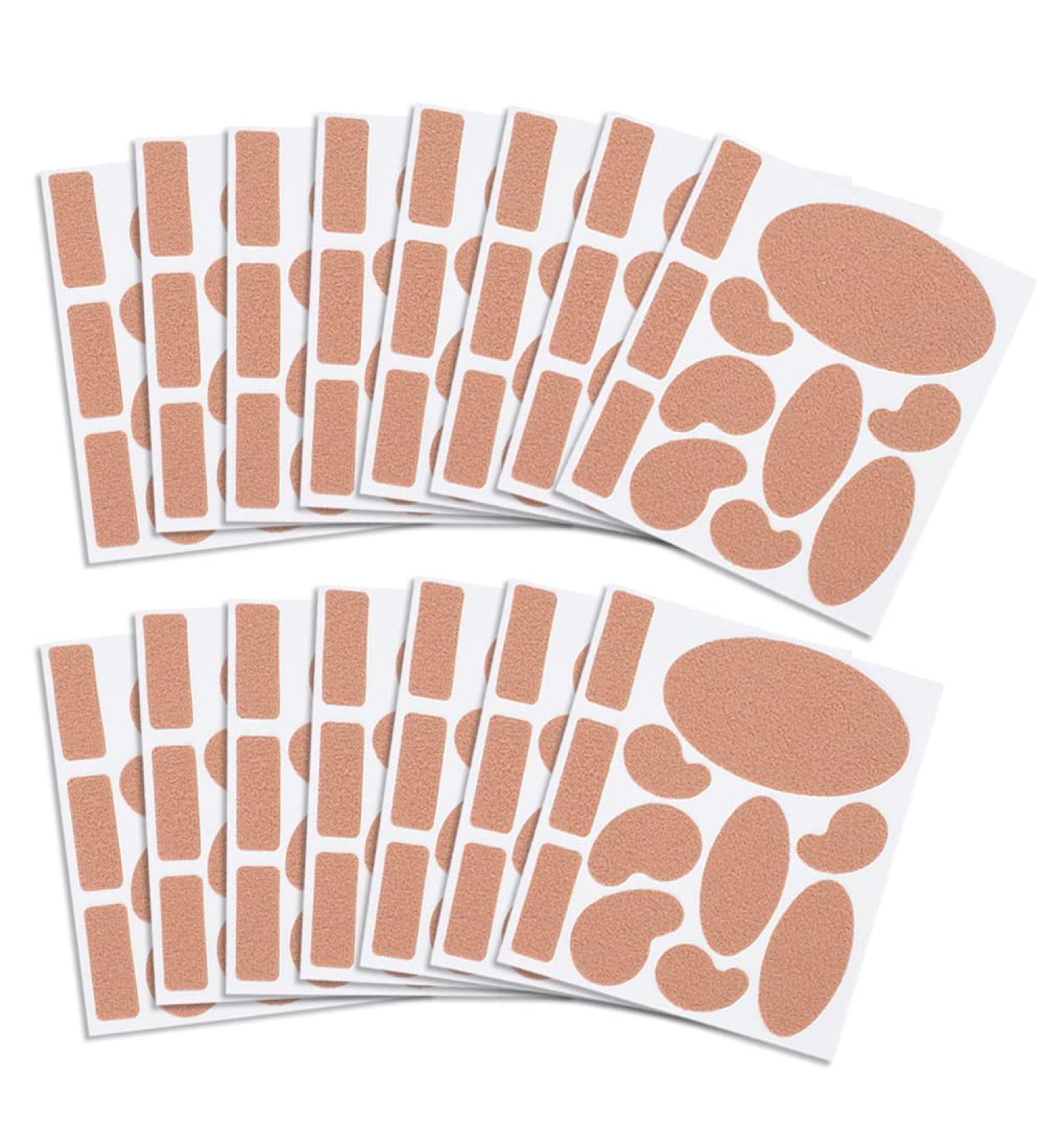 15 Sheets Moleskin Adhesive Pads for Feet Waterproof Adhesive Foam Foot Care Moleskin Tape High-Heeled Sticker Adhesive Moleskin Fabric Flannel Heel Pads for Feet Blister Protection Padding skin color - Buy Online on GoSupps.com