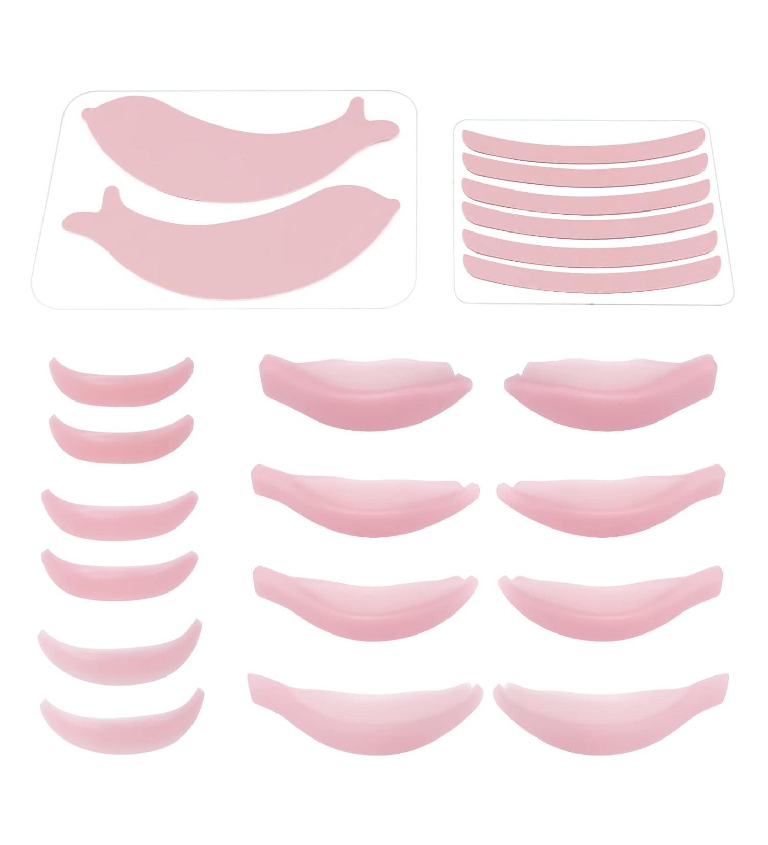 22 Piece Silicone Lash Lift Pads - PERMANIA Eyelash Perm Curler Makeup Tools for Salon-Grade Lifting - Reusable Dolphin Eye Patch & Lash Ribbon (Pink - Buy Online on GoSupps.com
