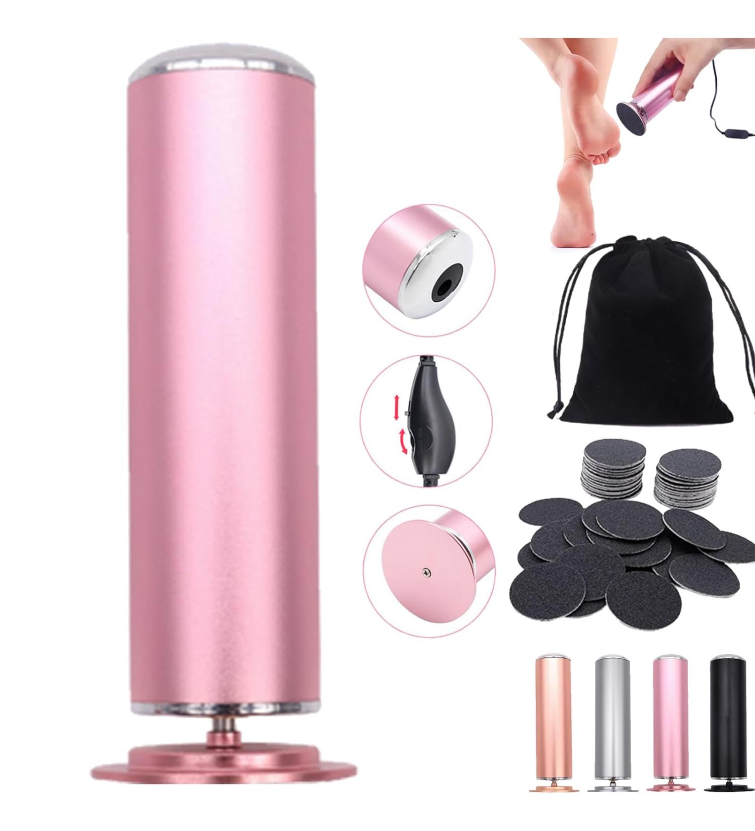 Dermave Electric Foot Callus Remover Pedifairy 360 Rotation Foot Sander Pain-Free Foot Polisher with 60pcs Sanding Discs 0-600 RPM Adjustable Speed Electric Foot File (Pink) - Buy Online on GoSupps.com