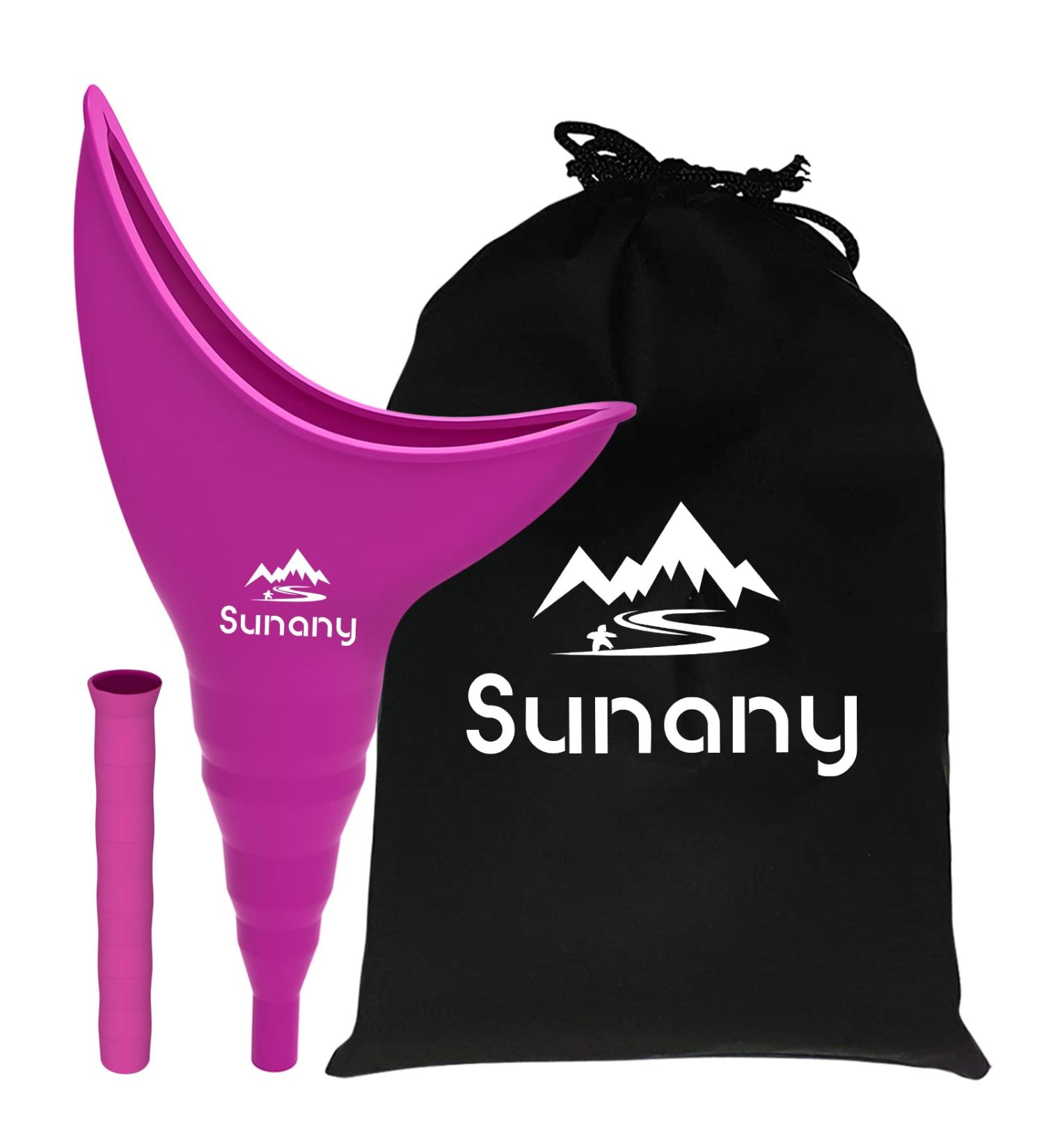 Reusable Silicone Female Urination Device - Fuchsia Women's Urinal for Standing Pee, Travel & Outdoor | Includes Drawstring Bags - Buy Online on GoSupps.com