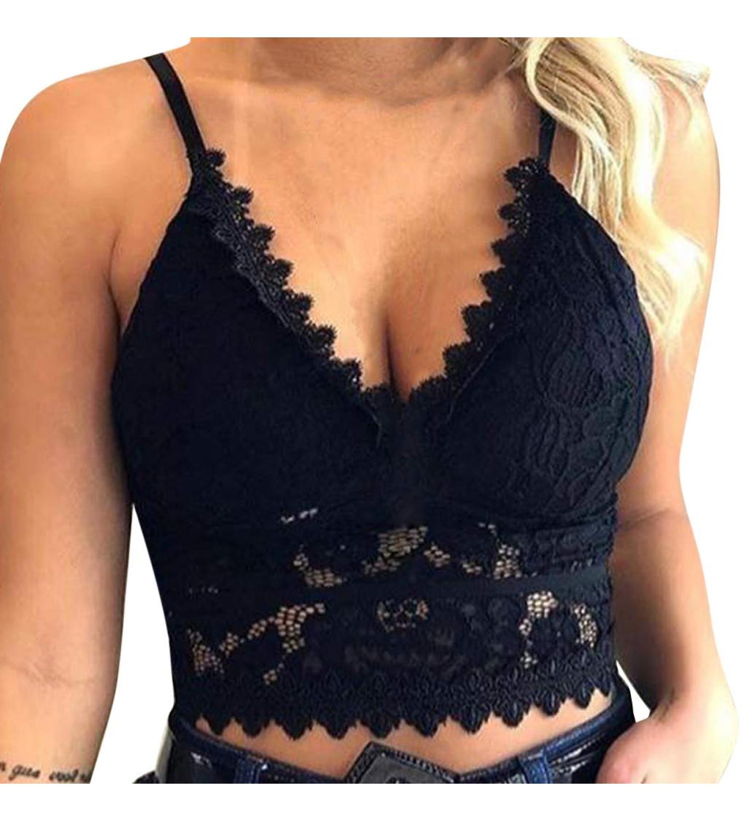 Women's Lace Wireless Camisole Bras - Oversized Crop Top Corset Bustier for Summer Parties - Buy Online on GoSupps.com