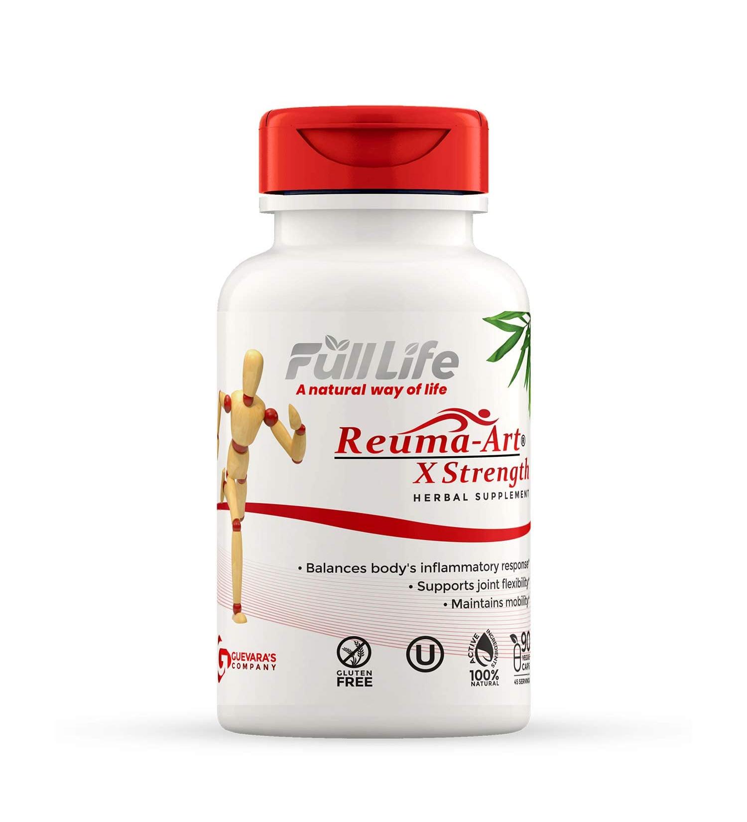 Reuma Art X Strength 400mg Herbal Supplements - Joint Pain Relief & Strength Support - 90 Veggie Capsules - Buy Online on GoSupps.com