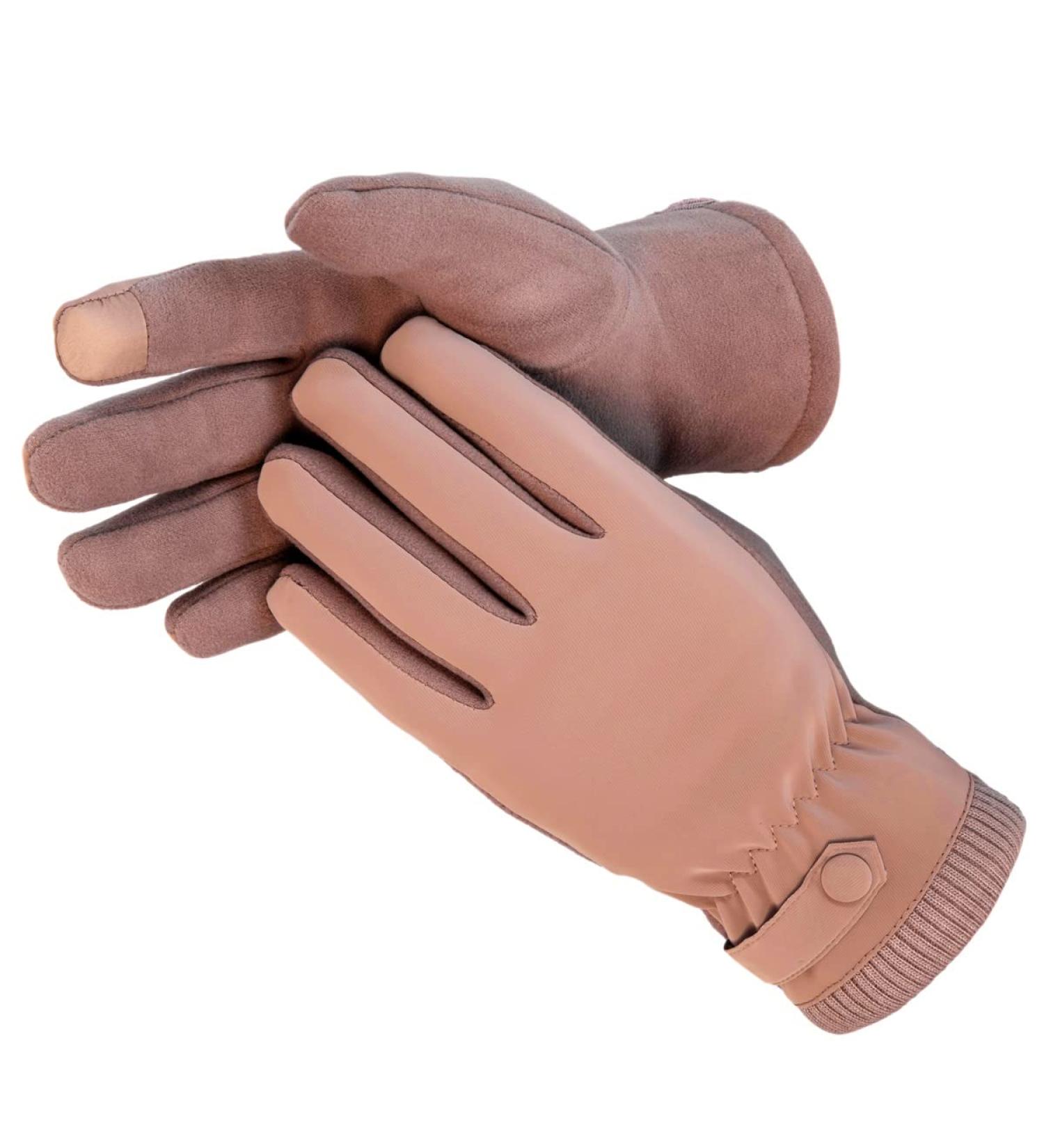 Kingmate Thermal Gloves for Women - Winter Cycling Gloves with Touchscreen Function & Fleece Lining - Brown - Buy Online on GoSupps.com