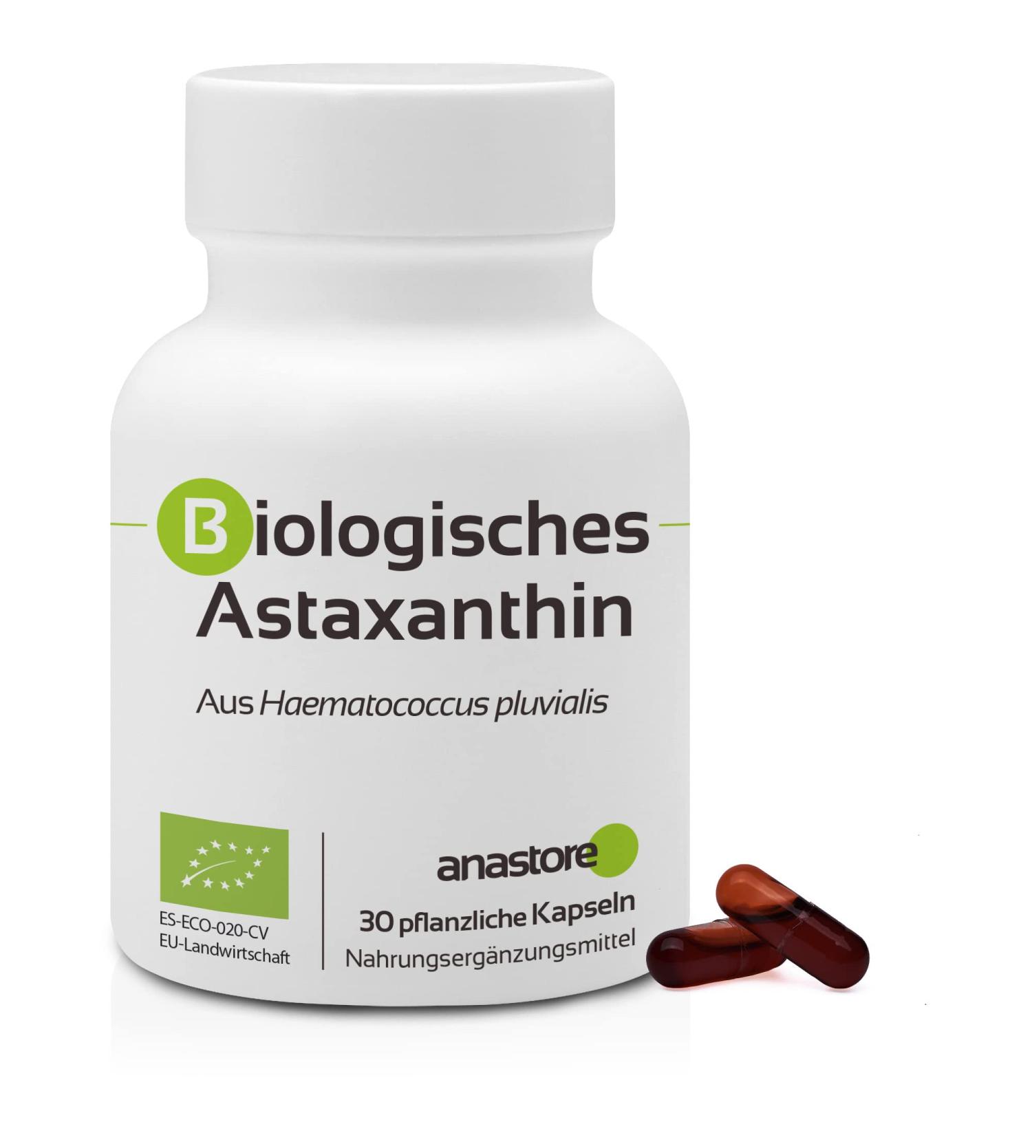 Buy Organic Astaxanthin 8mg - 30 Vegetarian Capsules | Natural Antioxidant for Energy Eye Health & Skin Care - Buy Online on GoSupps.com