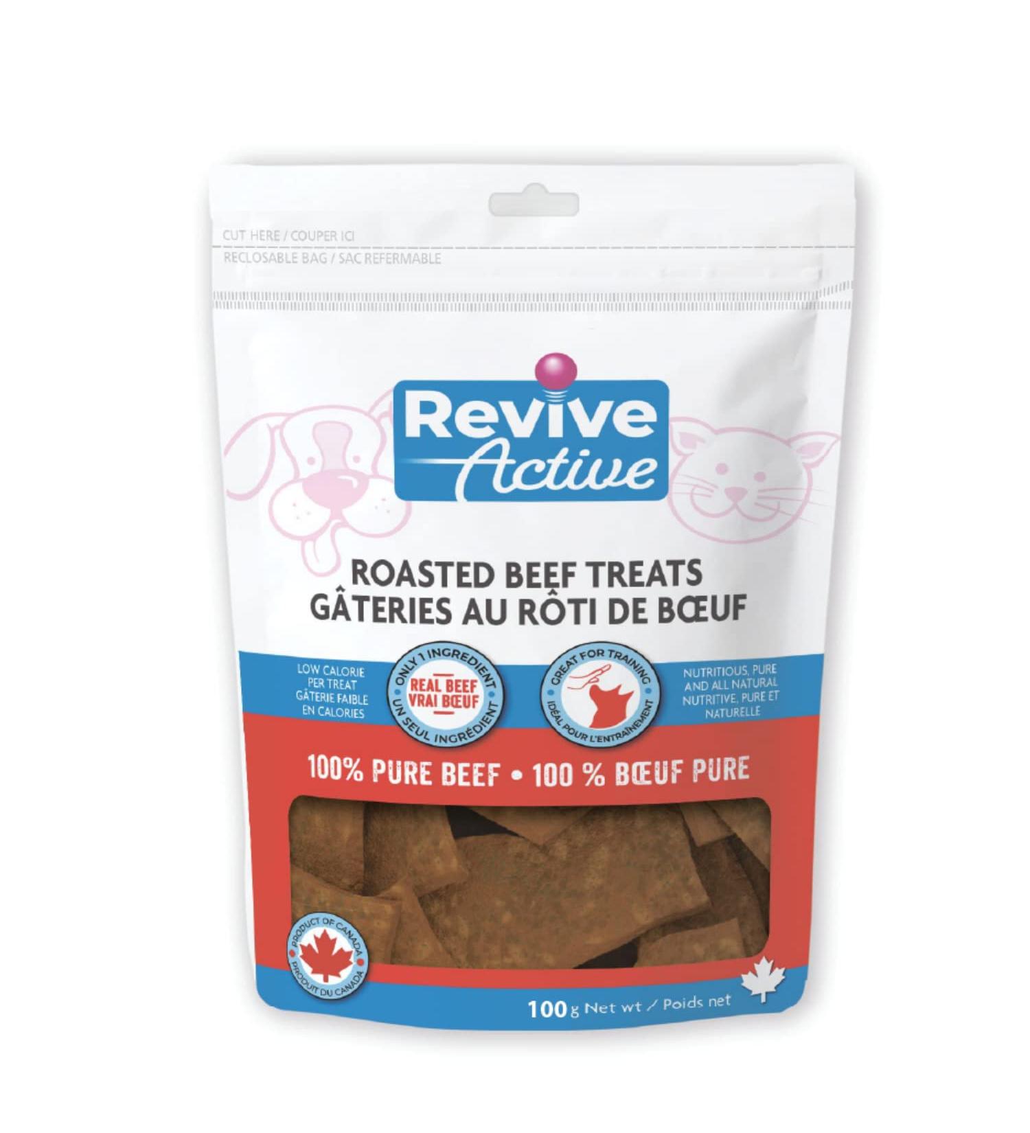 Revive Active Roasted Beef Treats for Dogs 100gr Dog and Puppy Chews - Pure and All Nutritive Low Calorie Training Treats - Large and Small Dogs Flavor Dogs Love. 100 gr - Buy Online on GoSupps.com