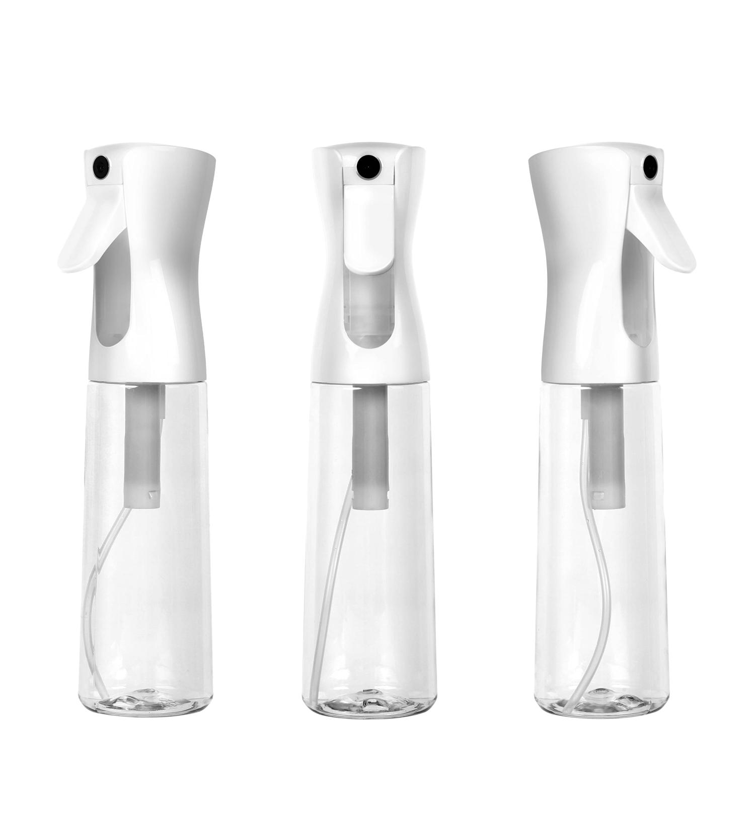 Houseables Continuous Spray Water Bottle 12 Oz - 3 Pack, Ultra Fine Mist Sprayer, BPA Free, Pressurized Mister for Stylist, Salon, Barber, Plant - White - Buy Online on GoSupps.com