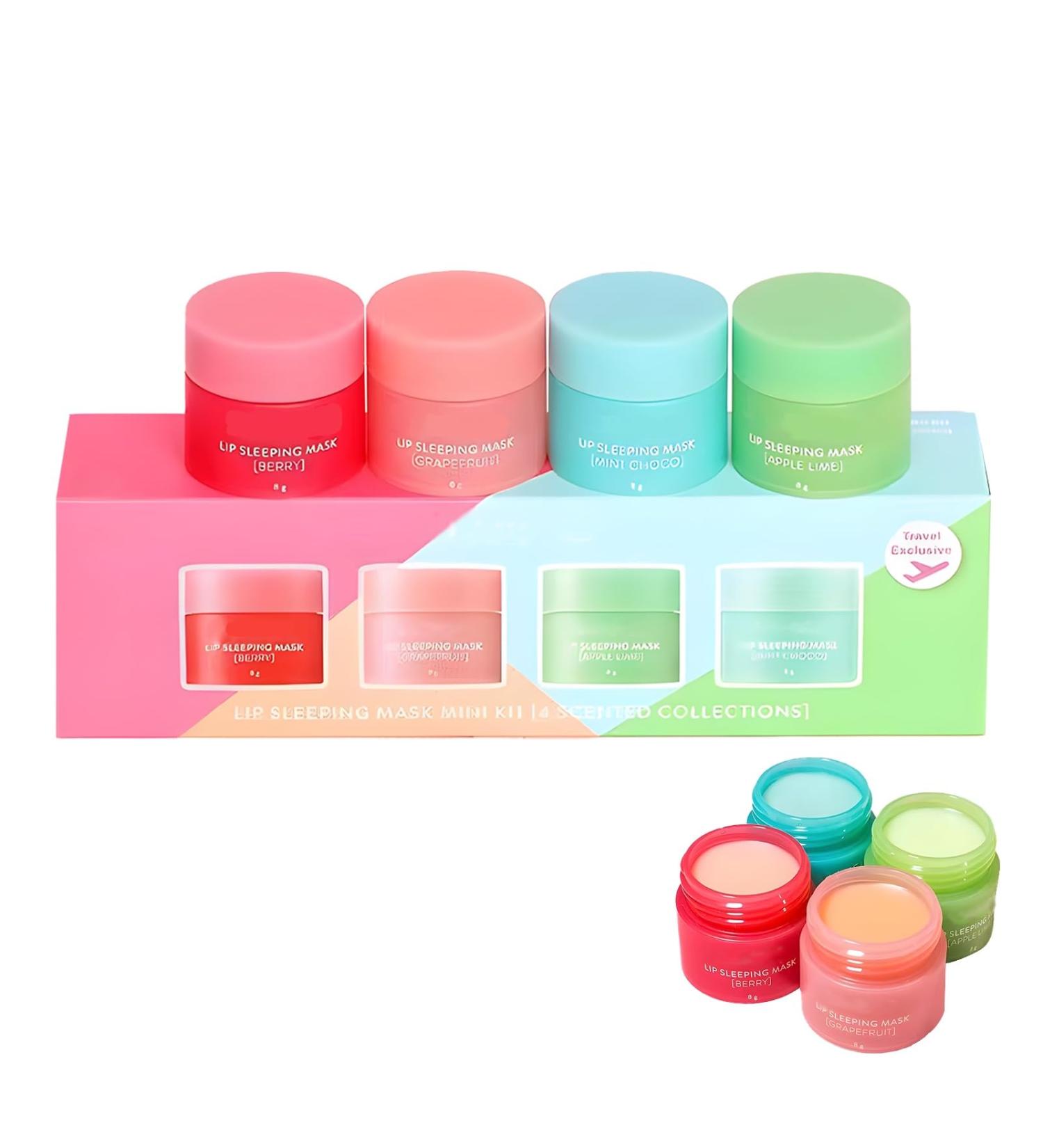4PC Lip Mask Sleeping Lip Mask Night Moisturizing Lip Cream Mask Lip Care Set for Dry Chapped and Peeling Lips - Buy Online on GoSupps.com