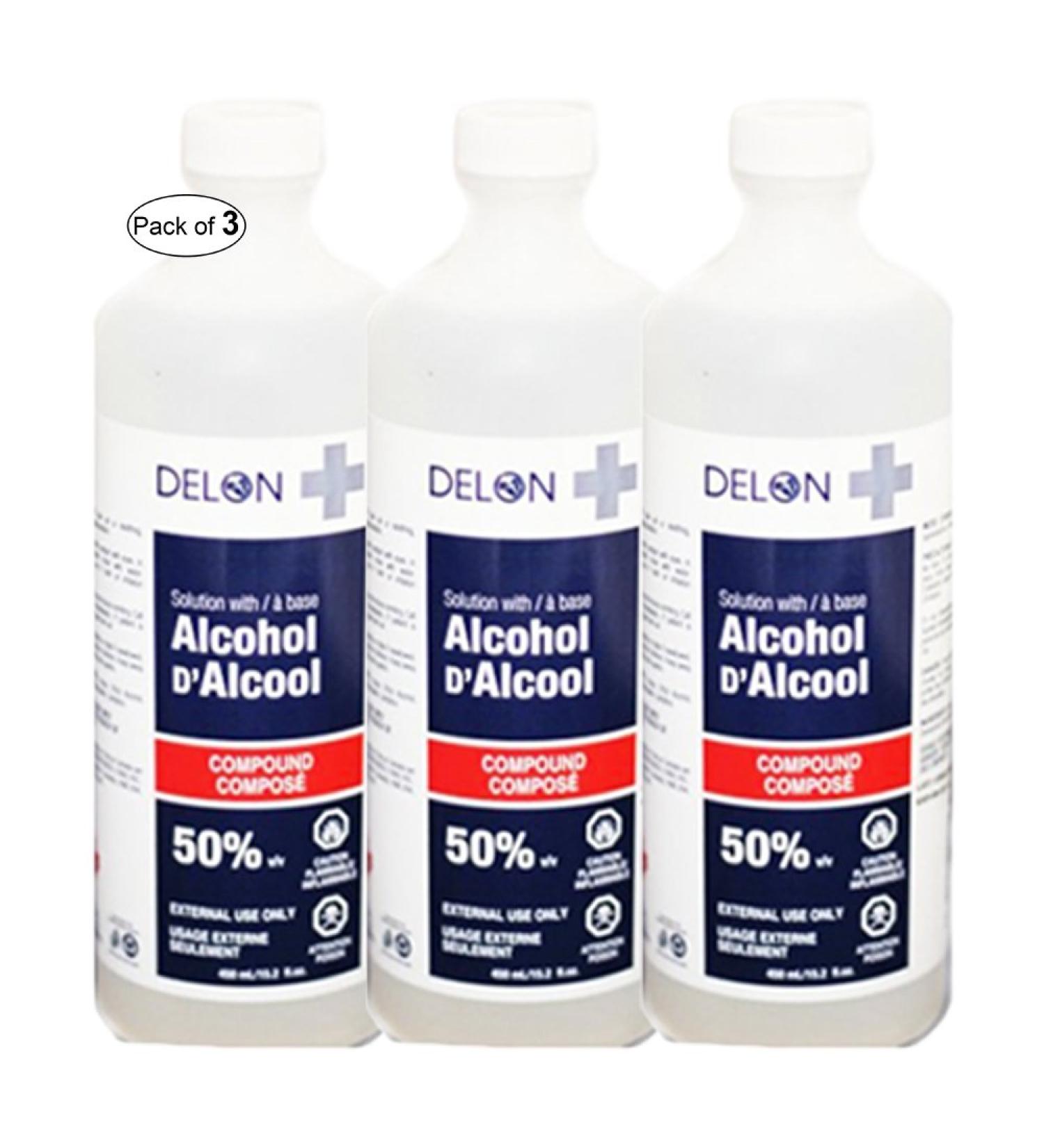 Delon Alcohol 50% (450ml) (Pack of 3)
