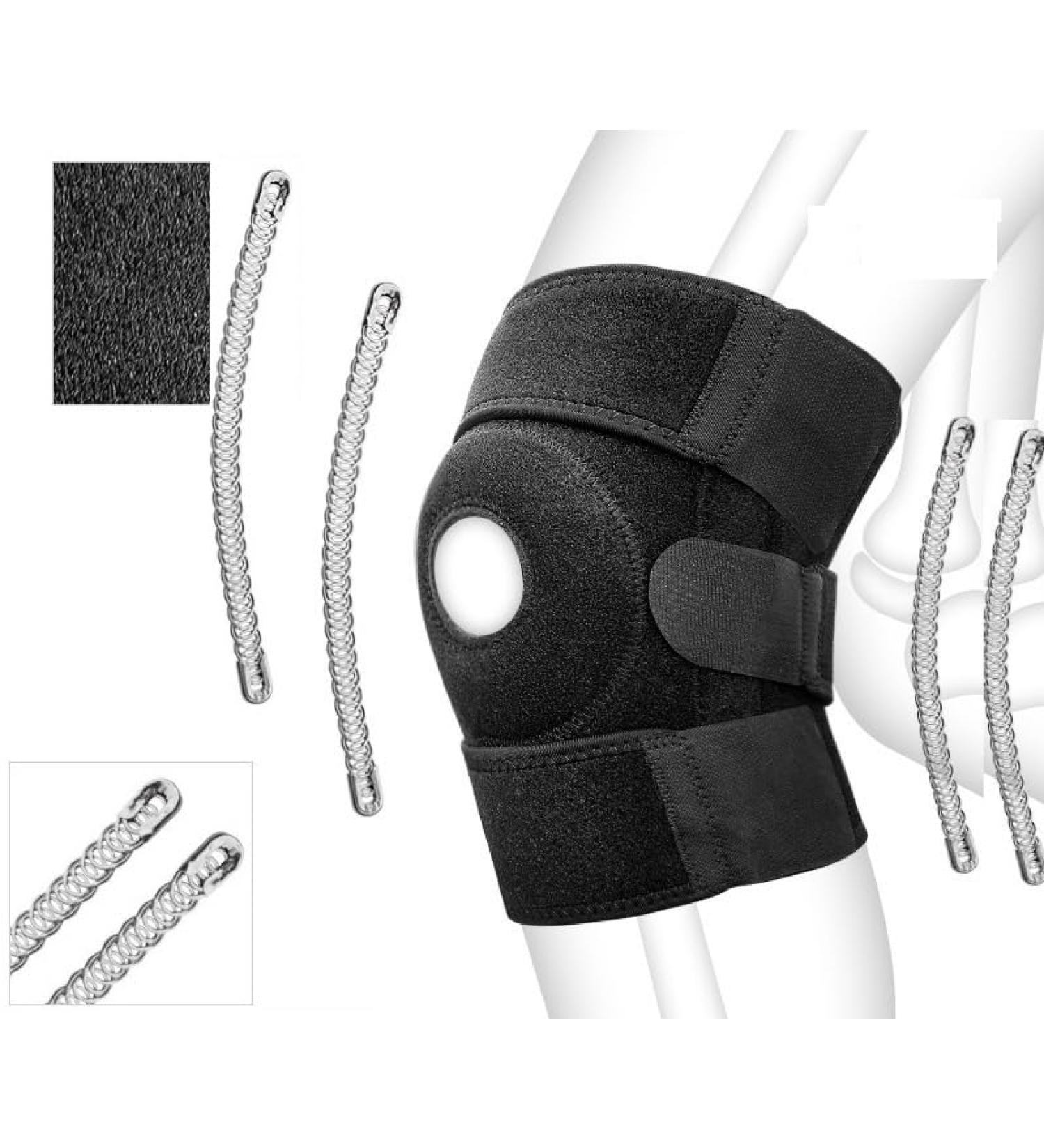 Knee Support with Side Stabilizer | Open Patella Design | Pain Relief & Strength Training | Universal Size | International Shipping - Buy Online on GoSupps.com