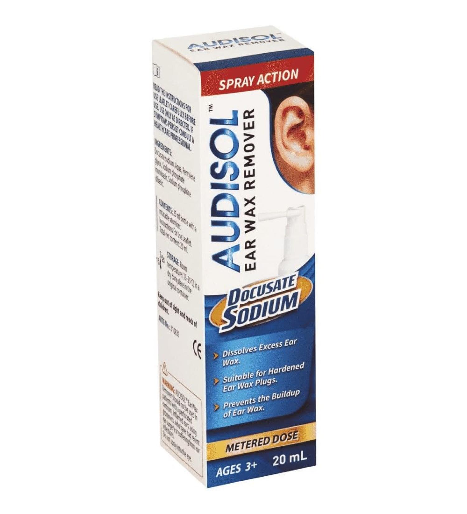 Audisol Ear Wax Remover Spray | Docusate Sodium Formula - Buy Online on GoSupps.com
