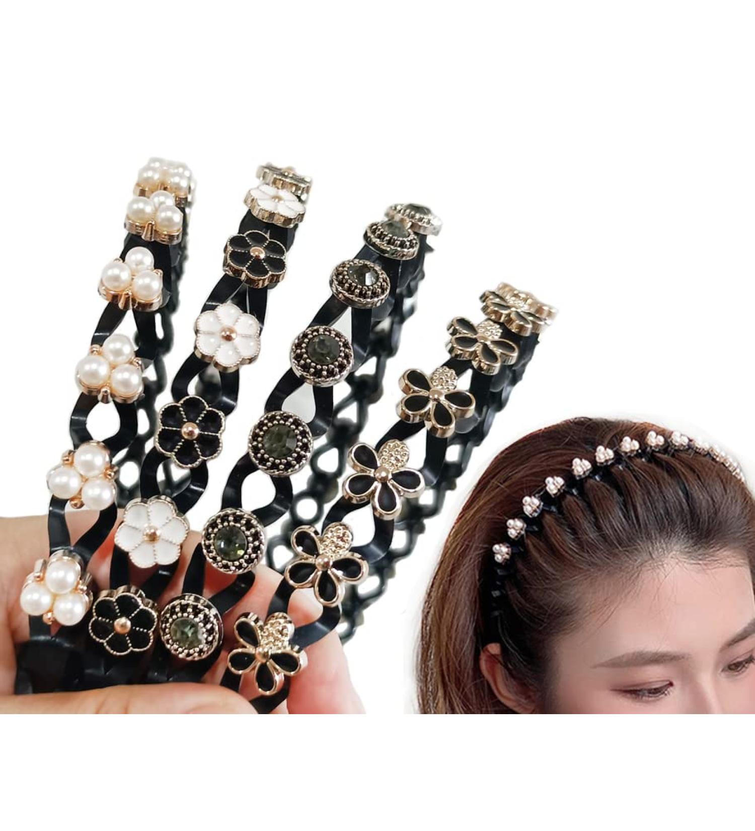 LadayPoa Pearl Floral Hairbands 4pcs - Vintage Flower Beaded Hair Accessories for Women and Girls - Buy Online on GoSupps.com