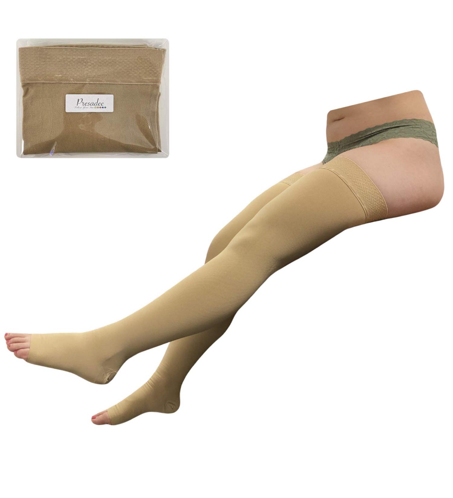 Buy Thigh Open Toe 20-30 mmHg Firm Compression High Leg Stockings - Beige L/XL | Best for Swelling Relief | International Shipping - Buy Online on GoSupps.com