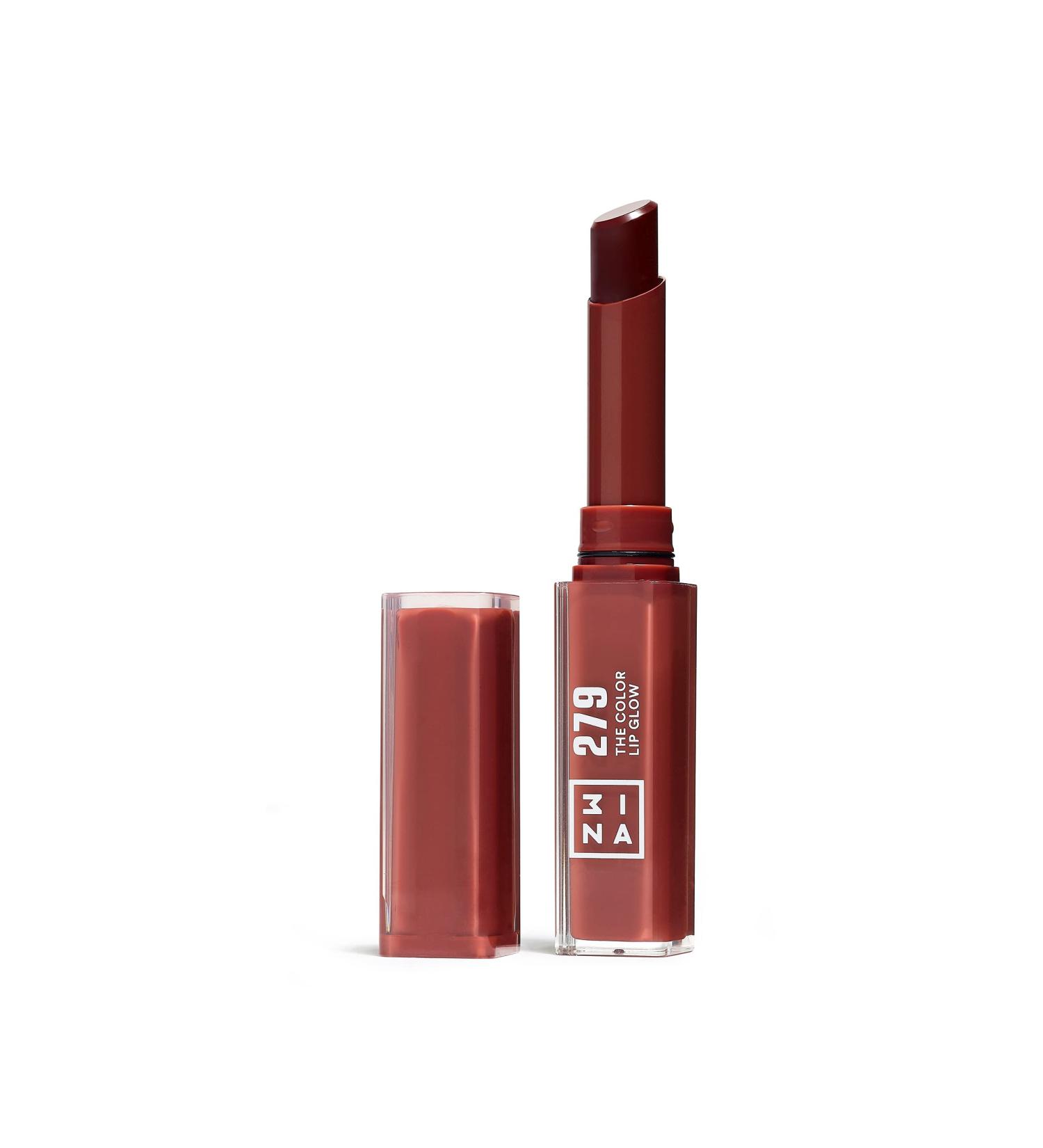3INA MAKEUP - The Color Lip Glow 279 - Red Brown - Red Brown Lipstick with Shea Butter to Nourish Lips - Pigmented Color Lip Balm - Vegan - Cruelty Free - Buy Online on GoSupps.com