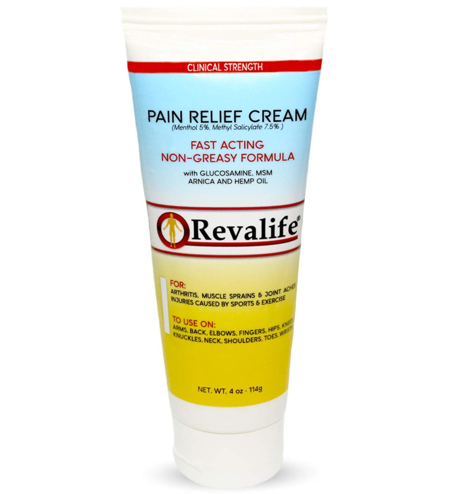 Revalife Glucosamine Cream - Fast Relief for Arthritis, Joint Pain, Inflammation, Osteoarthritis, Cramps, Muscle Ache, Back & Knee Pain | 4 Oz - Buy Online on GoSupps.com