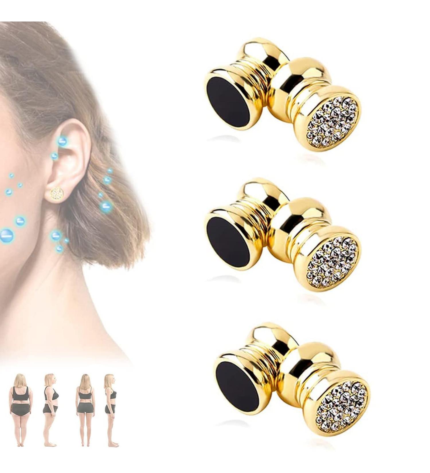 WDSA 3Pcs Kyana Lympha-Circurl Magnetic Ear Ornament Lympha-Circurl Magnetic Ear Ornament Magnetic Acupressure Slimming Earrings Non Piercing Acupressure Earrings for Weight Loss - Buy Online on GoSupps.com