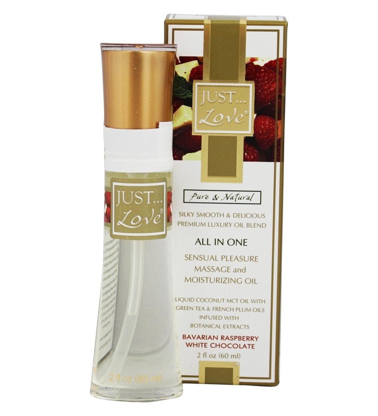 JUST Love All in One Sensual Pleasure Oil - Bavarian Raspberry White Chocolate | Moisturizing Massage Oil for International Shipping - Buy Online on GoSupps.com