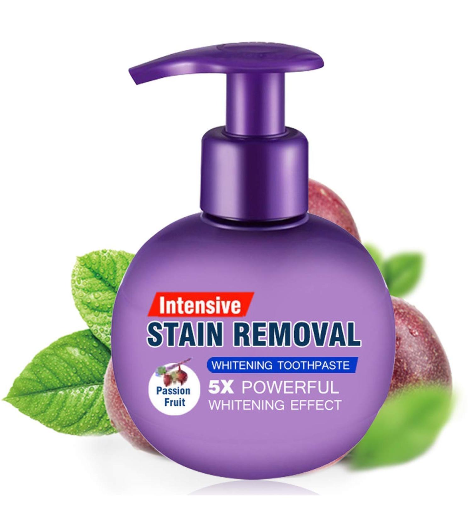 Baking Soda Whitening Toothpaste - Intensive Stain Remover, Strengthening & Fluoride-Free - Passion Fruit Flavor - Buy Online on GoSupps.com