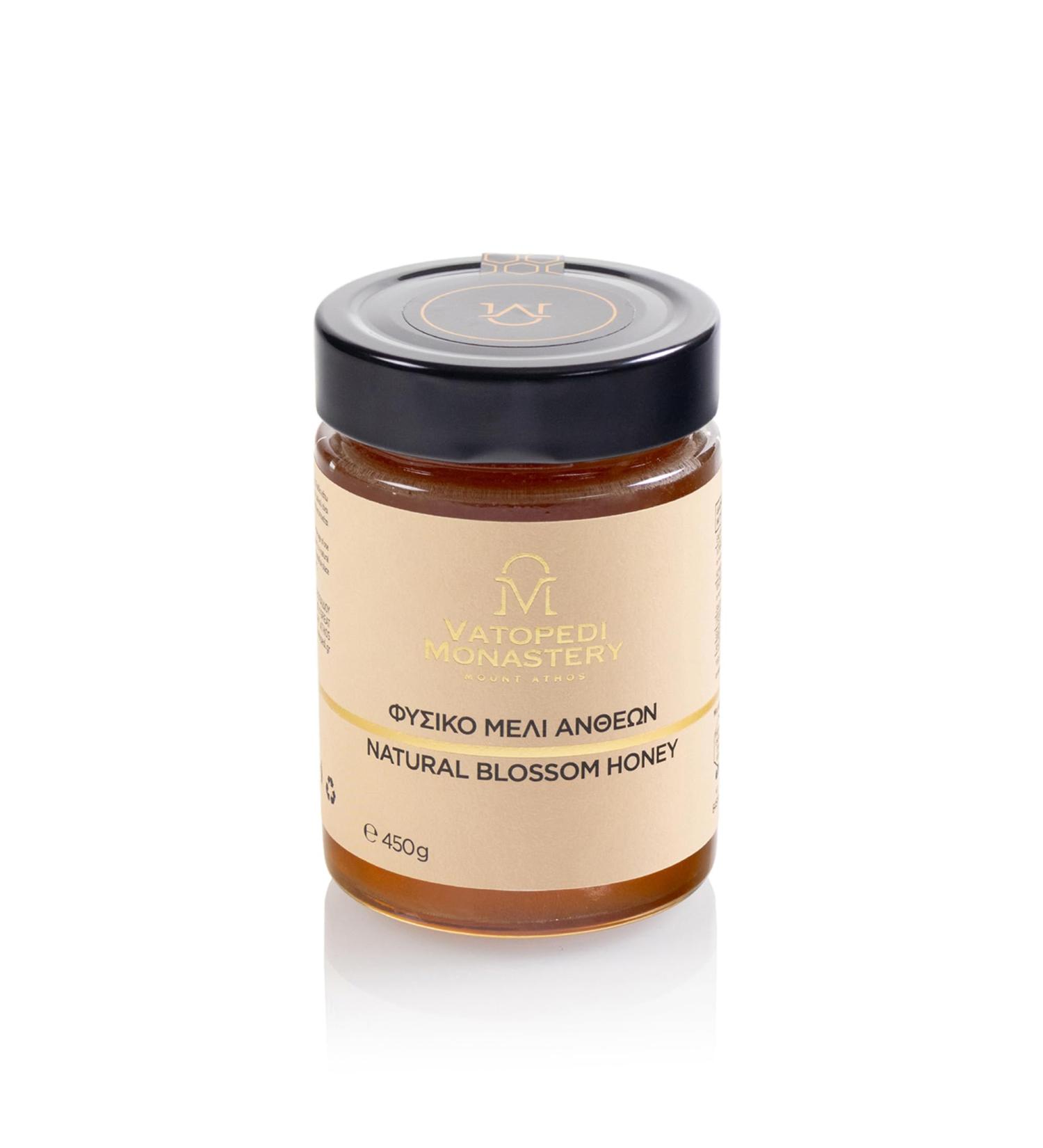 Natural Monastic Wildflower Honey 450g - Premium Blossom Honey from Mount Athos Crafted with Ancient Monastic Traditions - Buy Online on GoSupps.com