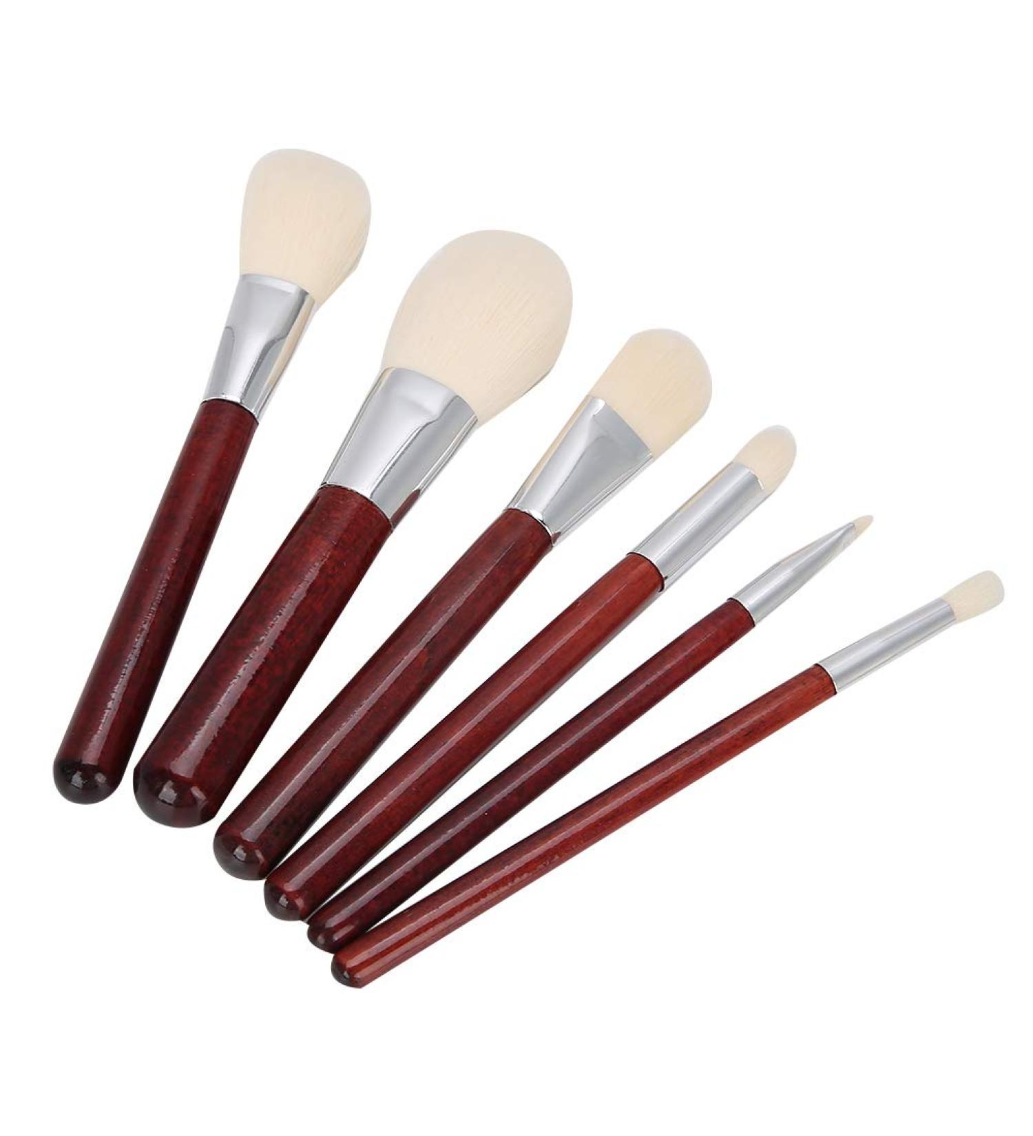 Eyebrow Blusher Makeup Brush Set Soft Brush Hair Portable 6pcs Cosmetic Brush with Redwood Handle Apply Eye Shadow Highlight for Makeup Look - Buy Online on GoSupps.com