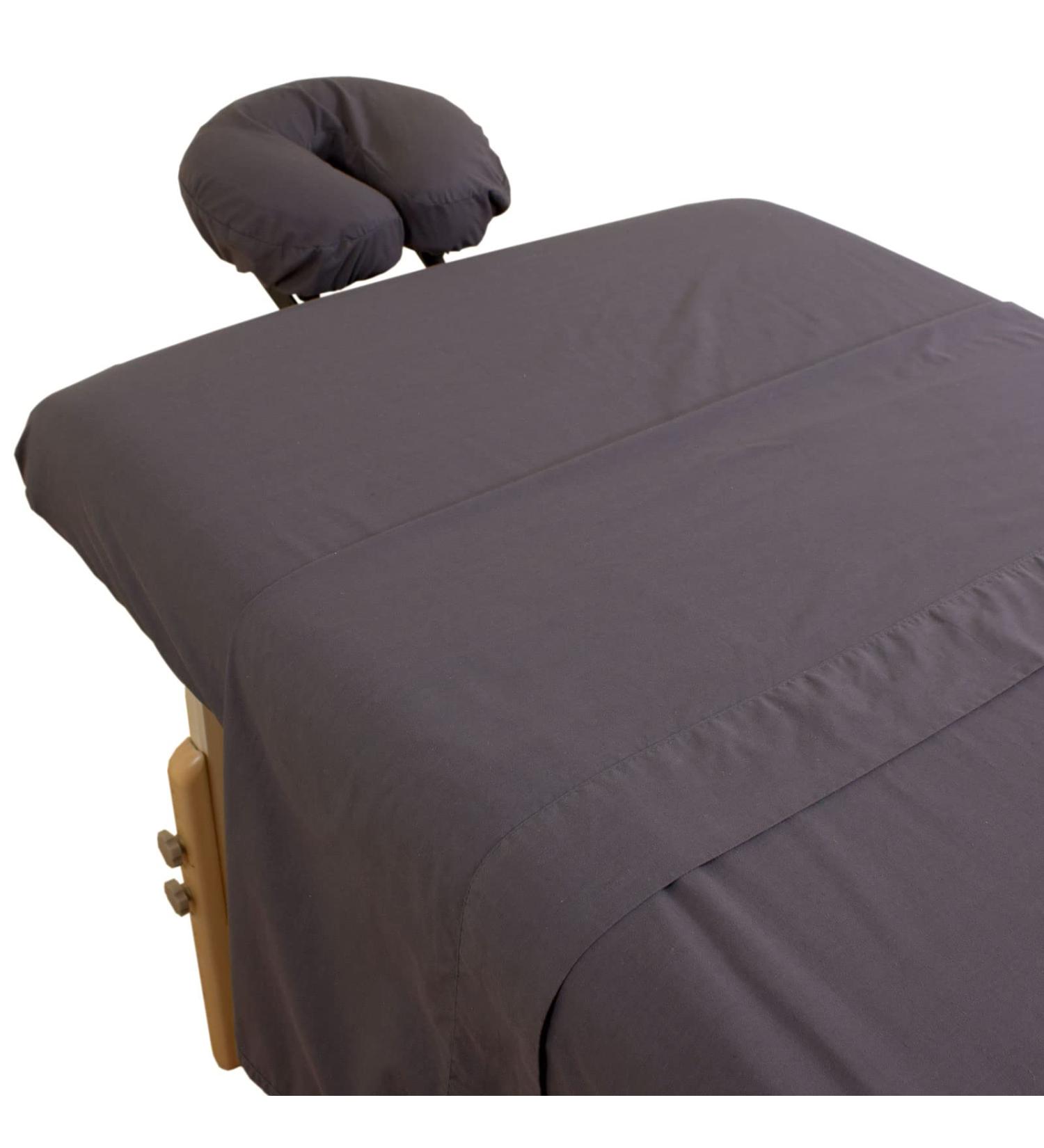 Body Linen Massage Table Poly-Cotton Sheet Set - 3 Piece Set for Professional Use - Super Soft and Durable (Gray) - Buy Online on GoSupps.com