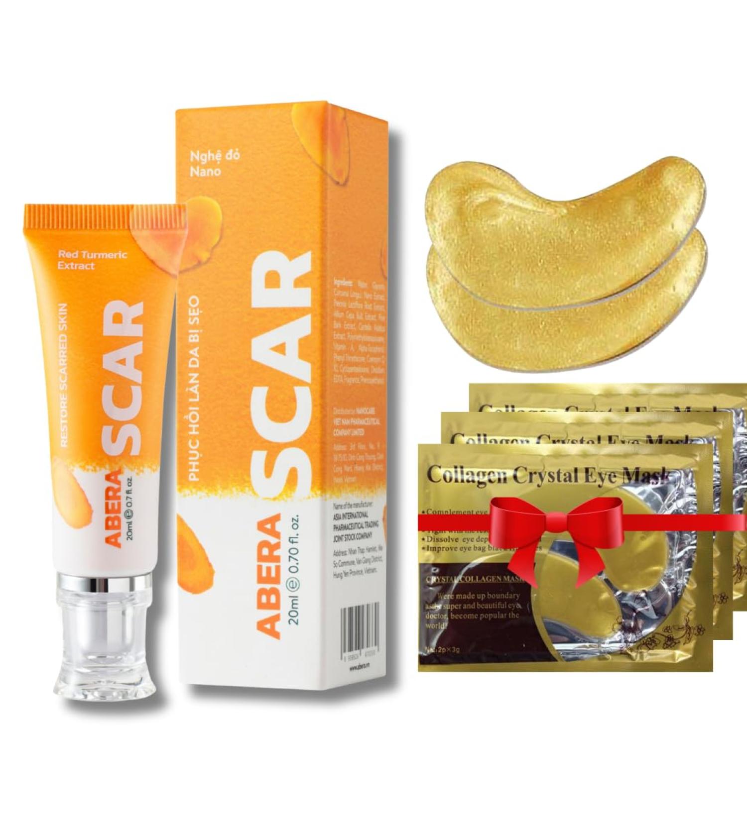 ABERA Scar Removal Cream - All Natural Treatment for Men & Women | Rapid Repair for Scars Spots & Burns with Vitamin E & Collagen (1 Box + 3 Eye Patches - Buy Online on GoSupps.com