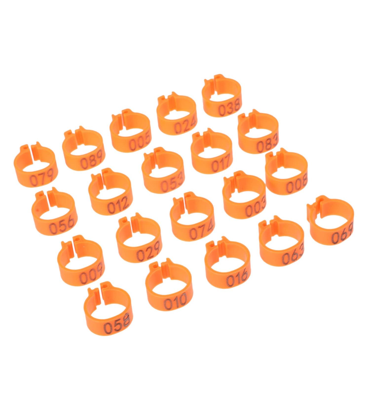 Housoutil 100 Pcs Pigeon Anklet Labels African Grey Parrot Leg Ring Pigeon Foot Ring Quail Pigeon Gear Baby 1.3X1.3CM Orange - Buy Online on GoSupps.com