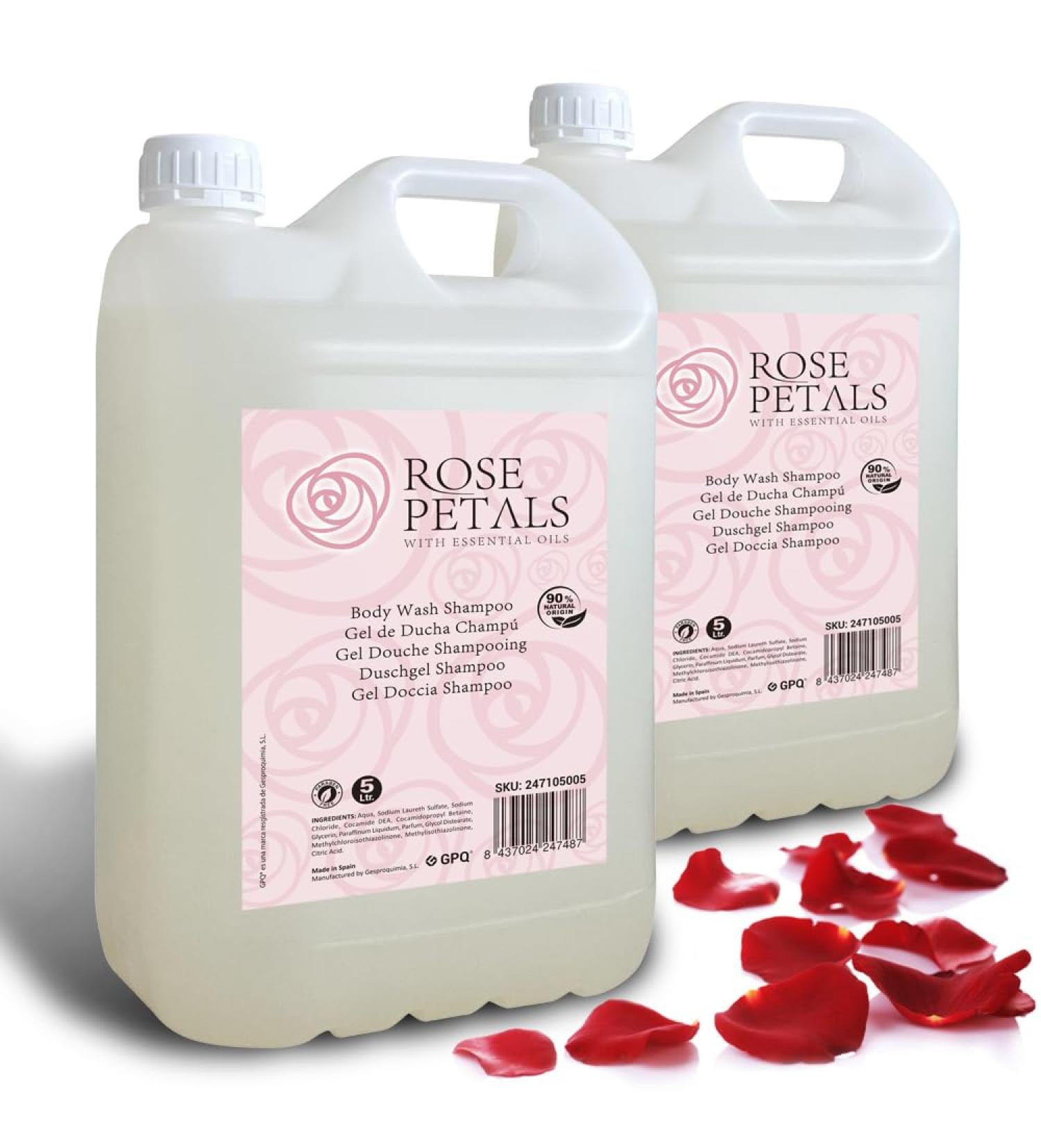  GPQ GPQ - 2-in-1 Rose Petal Gel/Shampoo | 2 x 5L Containers | 90% Natural Origin | Hotel Amenities | With After- - Buy Online on GoSupps.com