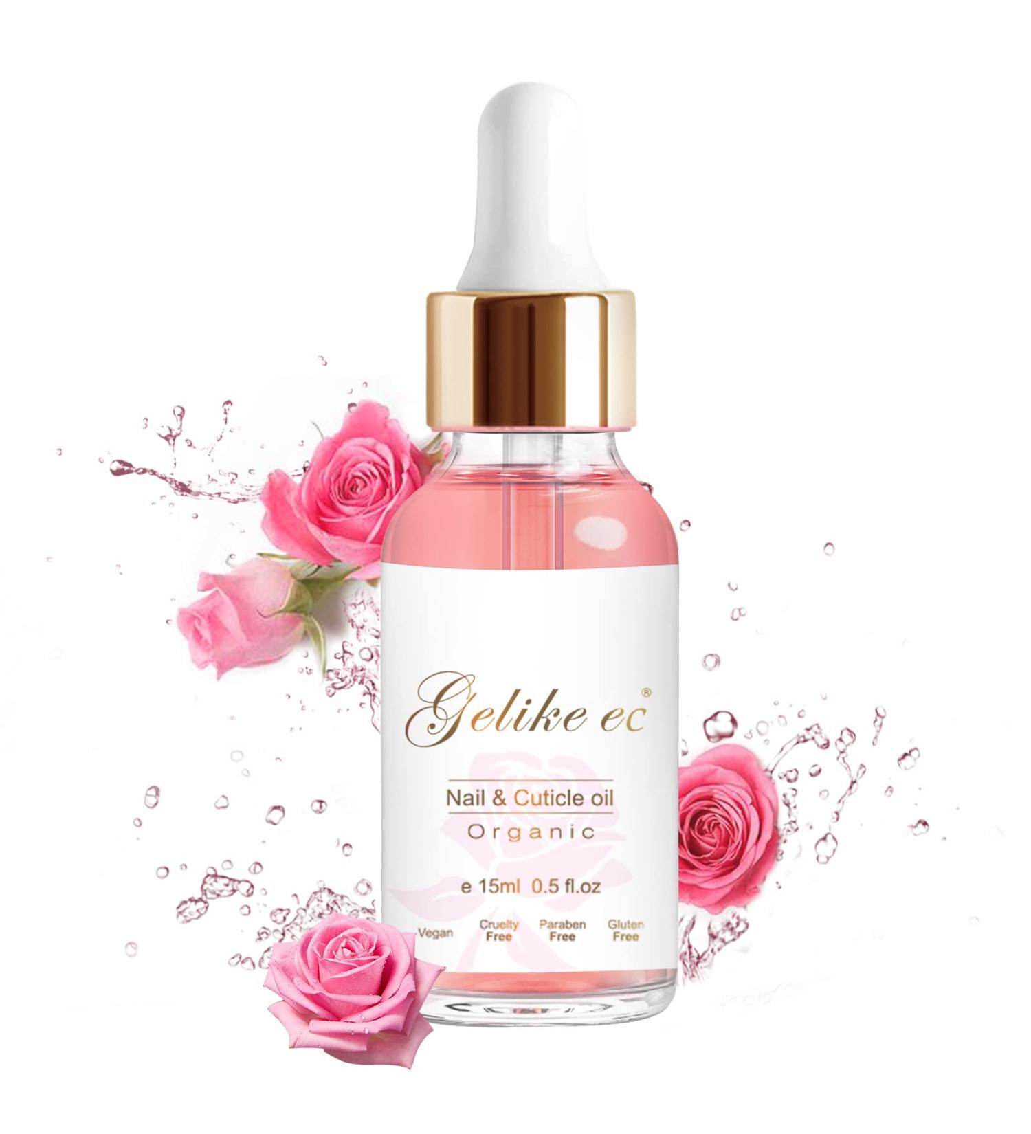 EC Nail Cuticle Oil Vitamin E + B | 100% Pure, Natural & Scented with Jojoba Bean Rose | Nourish, Soothe & Moisturize Dry Nails (0.53 oz) - Buy Online on GoSupps.com
