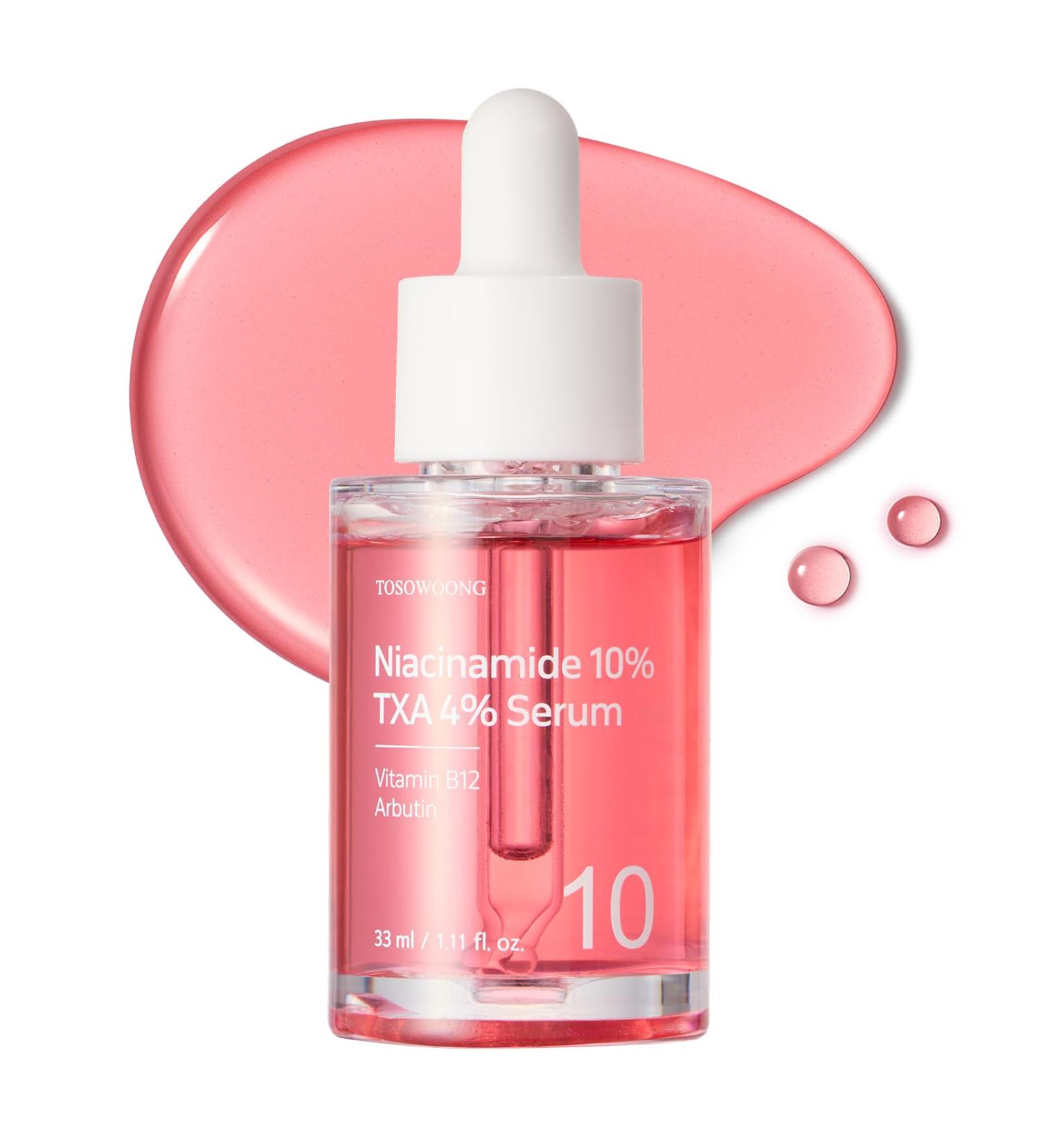 TOSOWOONG S rum 10% de Niacinamide + 4% d'acide tranexamique 2% d'arbutin acide hyaluronique S rum facial TXA Teint lumineux avec couleur naturelle Soin de peau cor en 33ml 1.11 fl.oz. - Buy Online on GoSupps.com