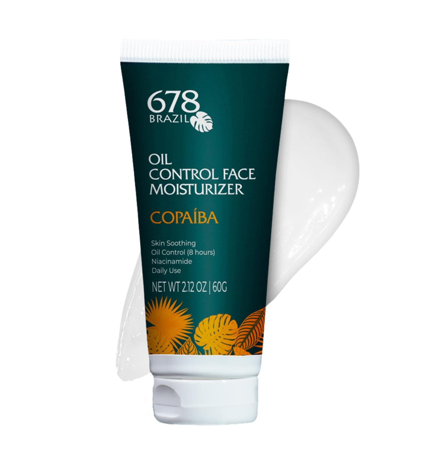 678Brazil Oil Control Facial Moisturizing Gel - Hydrating Non-greasy Lightweight Mattifying Moisturizer - Oily & Acne-prone Complexion - Copaiba Niacinamide Hyaluronic Acid - 60g / 2.11oz - Buy Online on GoSupps.com