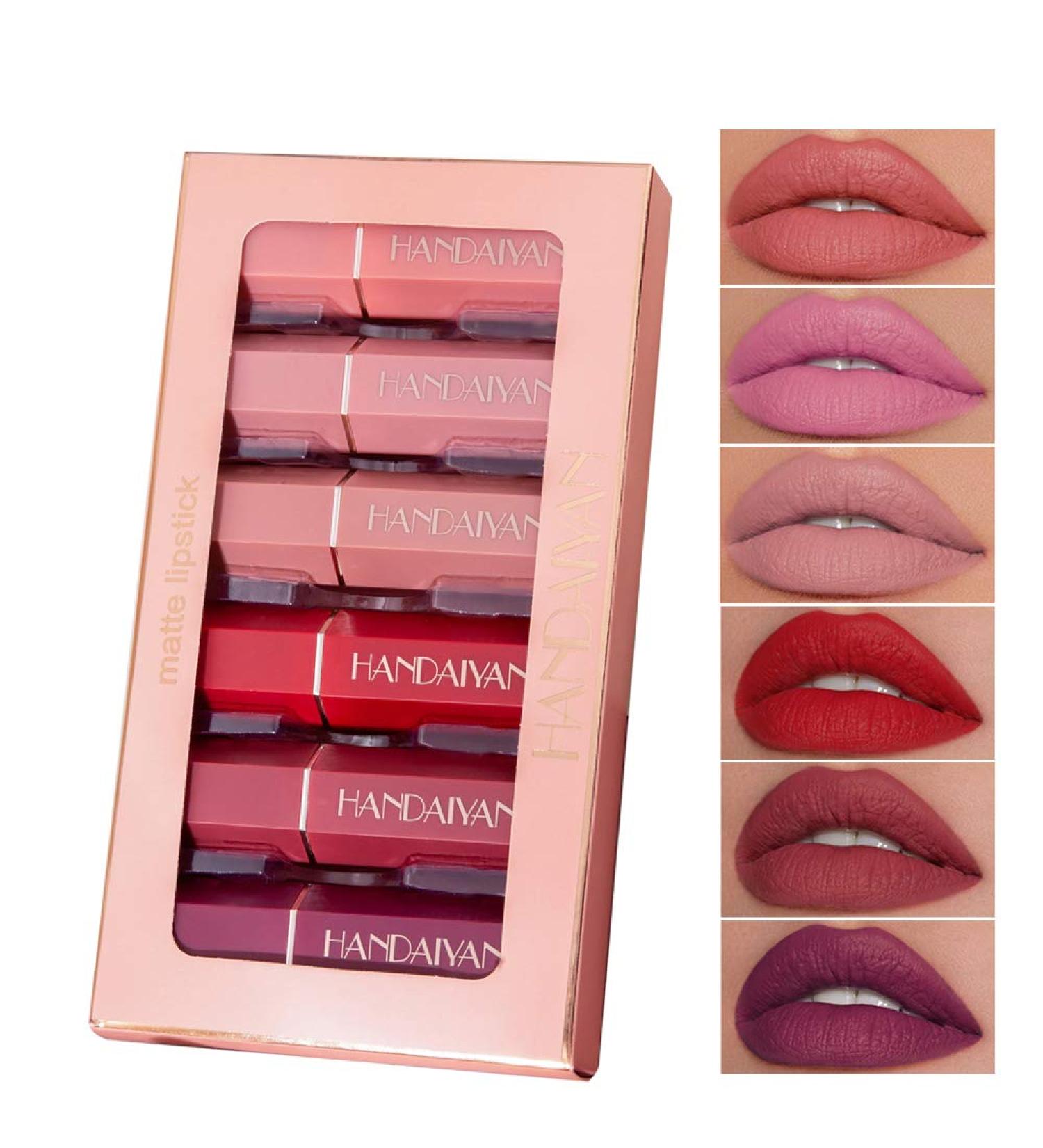 GL-TURELIFES 6 Pack Matte Lipsticks Set | Waterproof Velvet Lipsticks | Smooth Durable & Sexy Colors | Perfect Gift Box for International Shipping - Buy Online on GoSupps.com