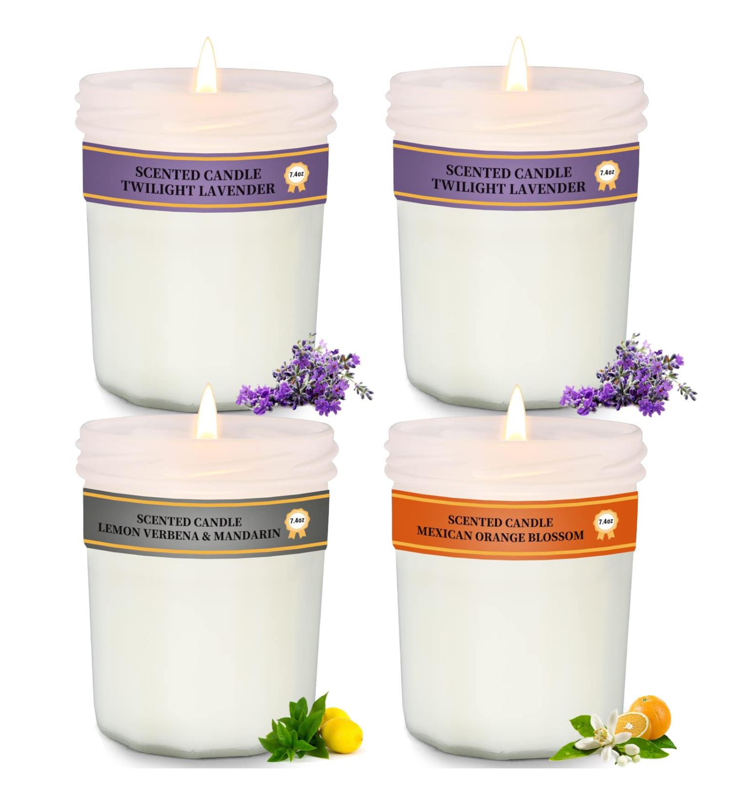 4 Pack Scented Soy Wax Candles Gift Set for Women - 30 oz, 210 Hour Long Lasting Jar Candles for Home Aromatherapy - Perfect Birthday, Mother's Day, Thanksgiving & Christmas Present - Glass Jar Candles - Buy Online on GoSupps.com