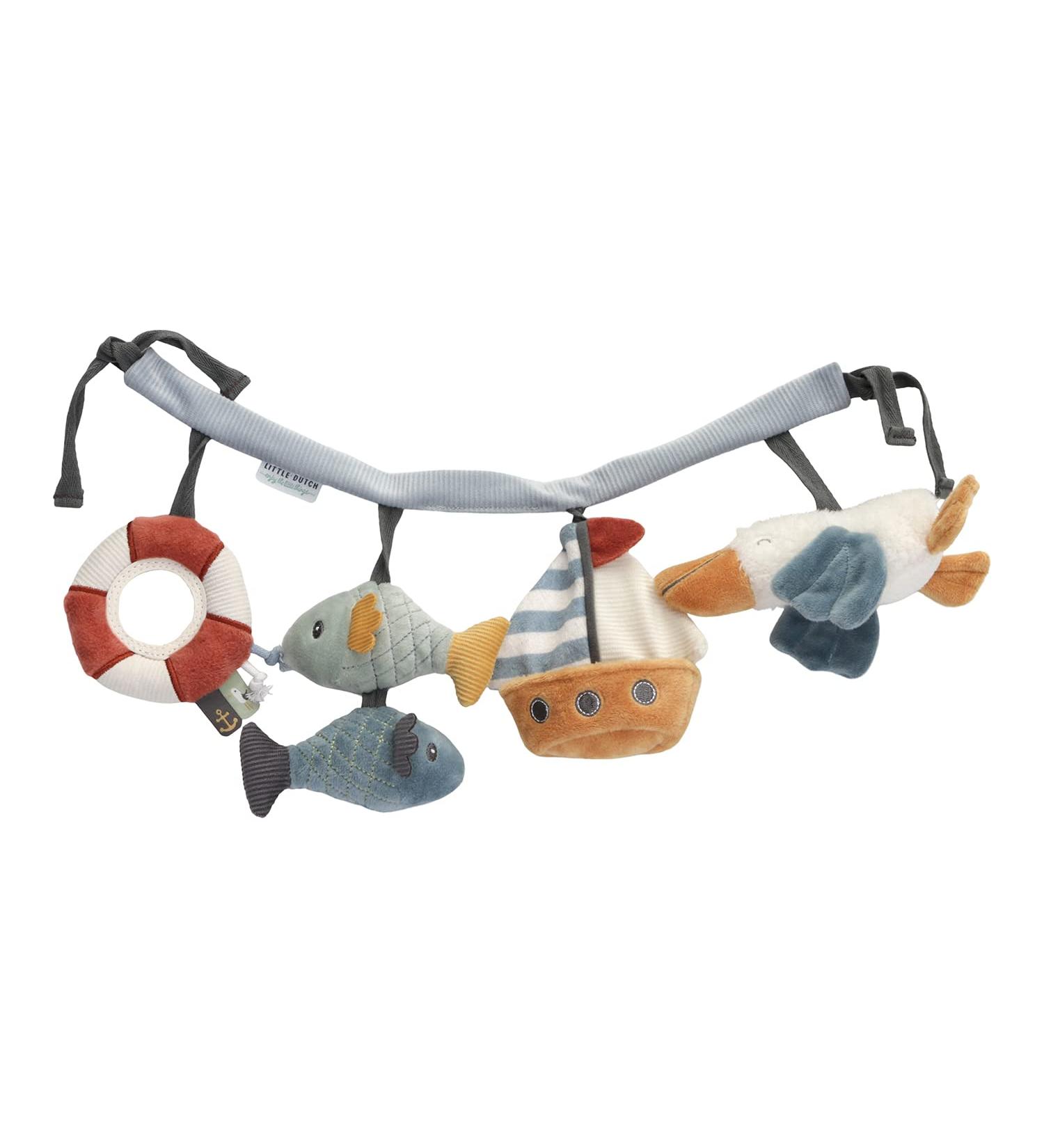 Little Dutch 8611 Fabric Stroller Chain Toy for Baby Car Seat - Sailors Bay Blue | International Shipping Available - Buy Online on GoSupps.com