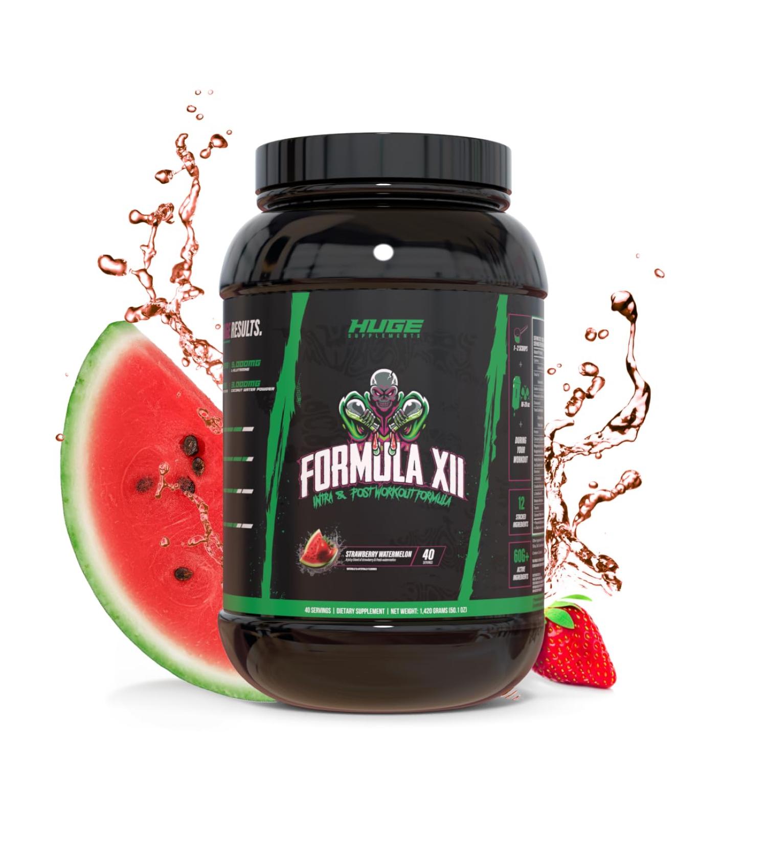 Formula XII Intra Workout Carbs & Post Workout Recovery Powder, Rapidly Absorbed, Boost Exercise Performance, Strength, Endurance & Hydration, 12 Science-Backed Ingredients (Strawberry Watermelon) - Buy Online on GoSupps.com