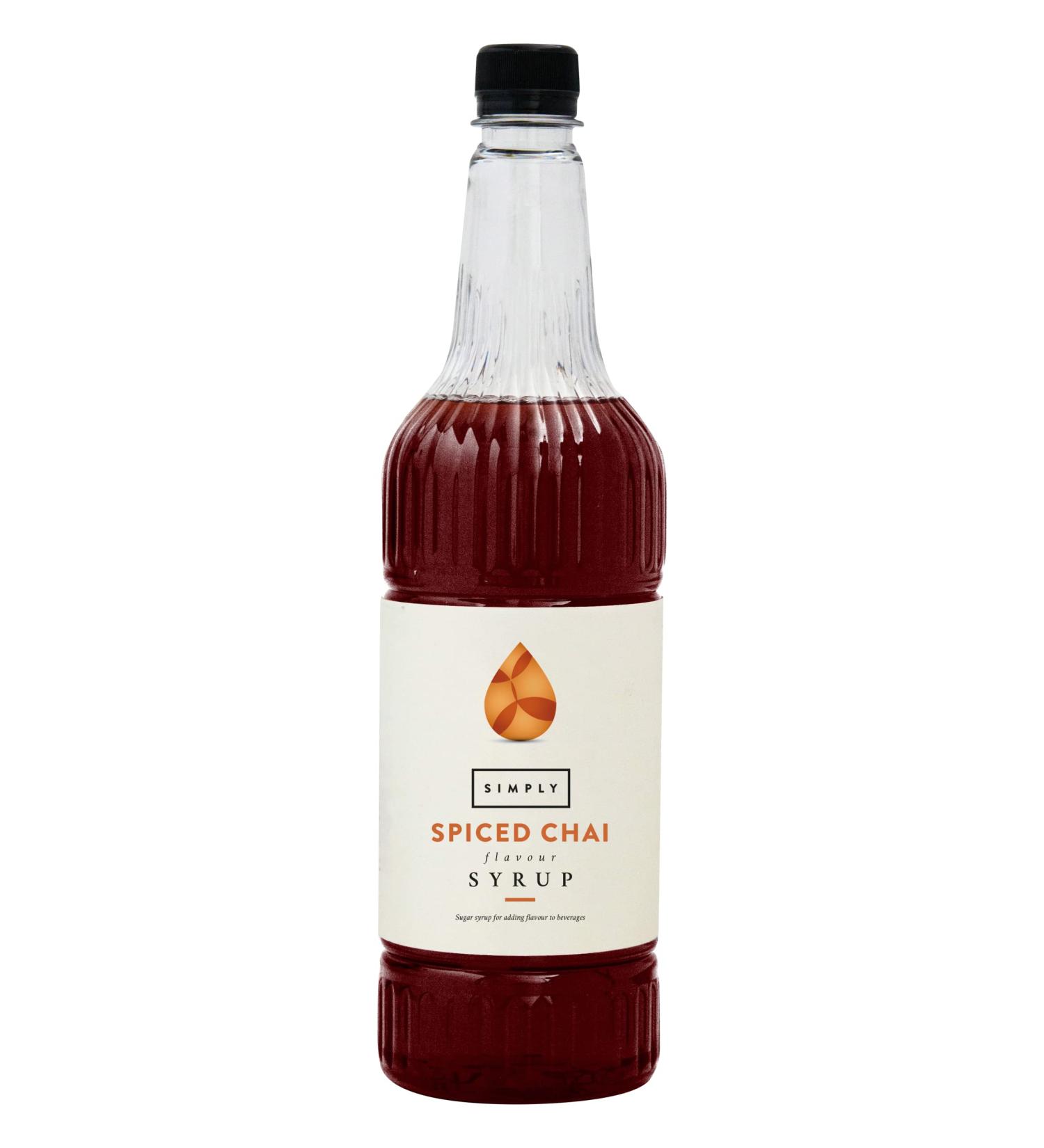 Simply Spiced Chai Syrup Vegan & Nut Free Flavoured Syrup for Coffee Cocktails & Baking (1 Litre) - Buy Online on GoSupps.com