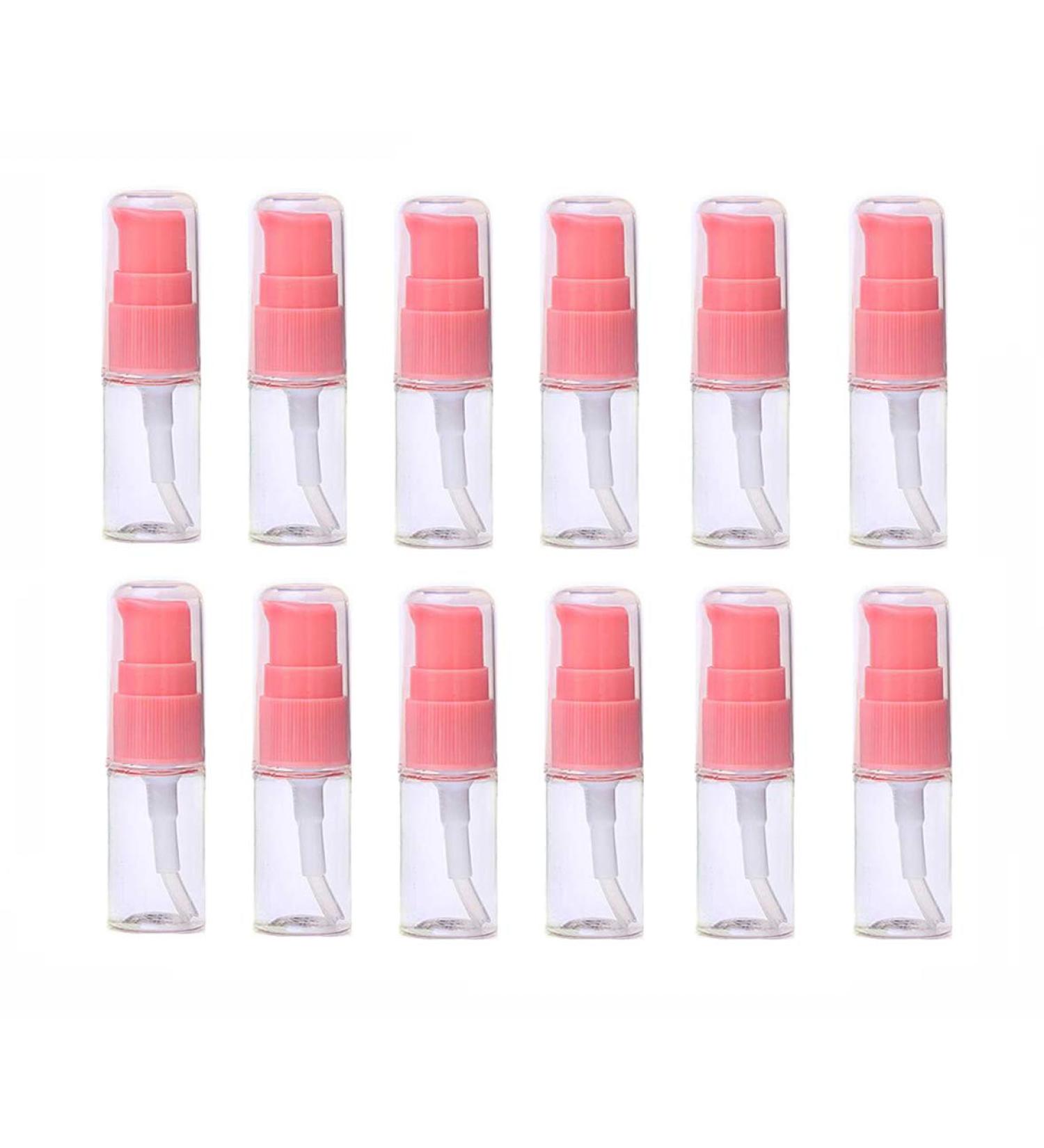 12Pcs 10ml/0.34oz Clear Lotion Pump Bottle with Pink Press Pump Head Empty Refillable Makeup Cosmetic Toiletries Liquid Container Dispenser for Emulsion Body Wash Shampoo - Buy Online on GoSupps.com
