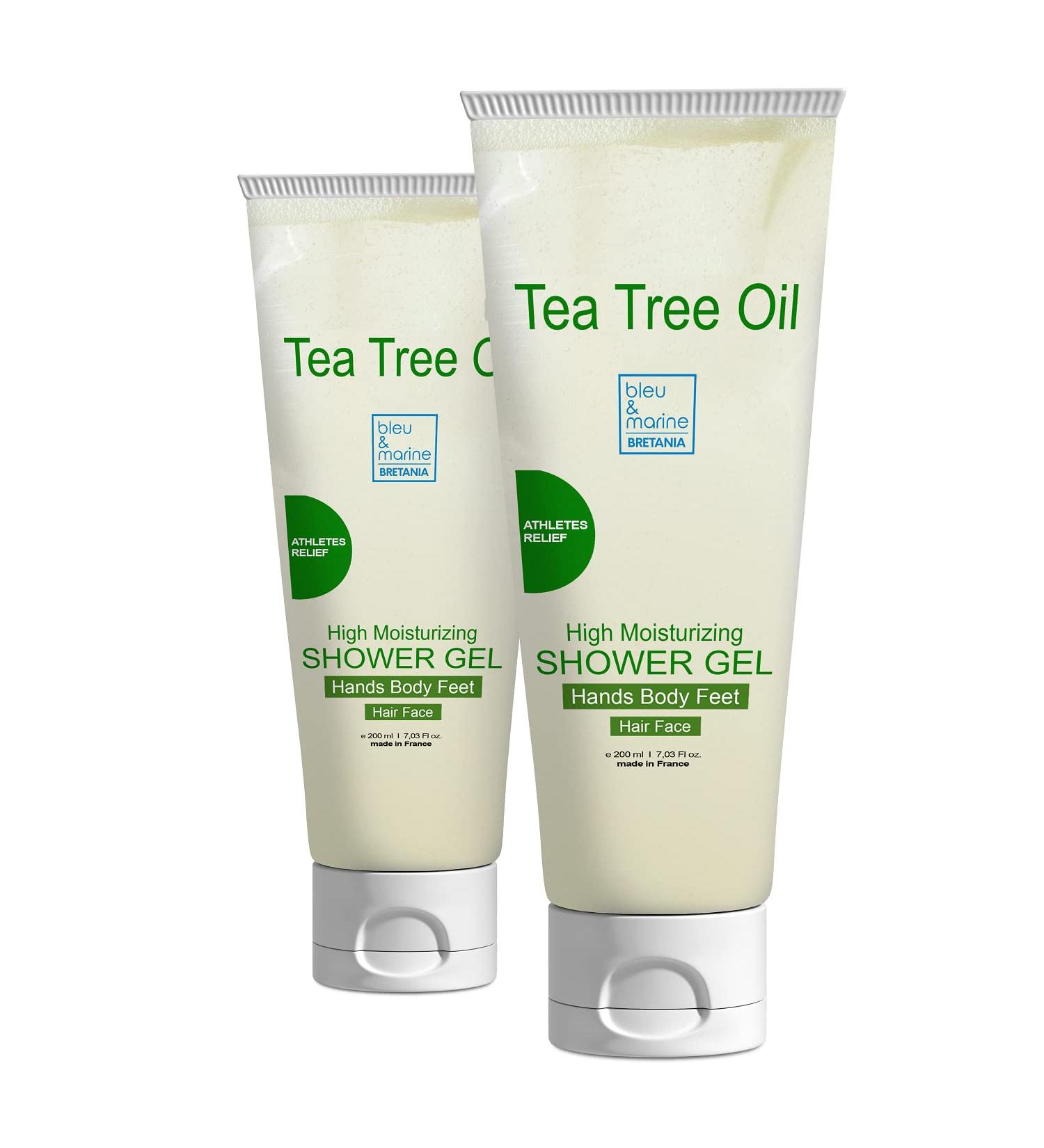 Made in France bleu & marine Bretania Shower gel bath soap and shampoo with tea tree oil 3in1 care for body face and hair 2 x 200 ml suitable for daily use Tea tree 200 ml 2er Pack - Buy Online on GoSupps.com