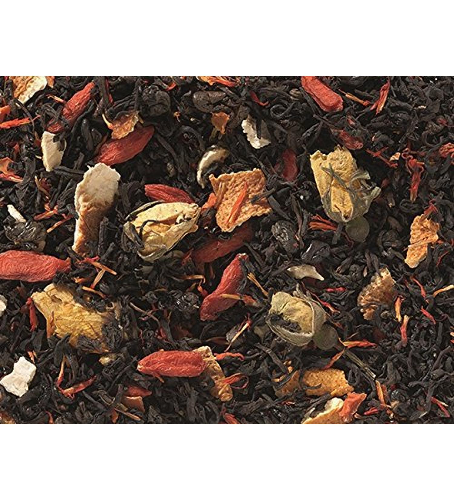1 kg - Th noir aromatis - Gojibeere - Note de goji/grenade
