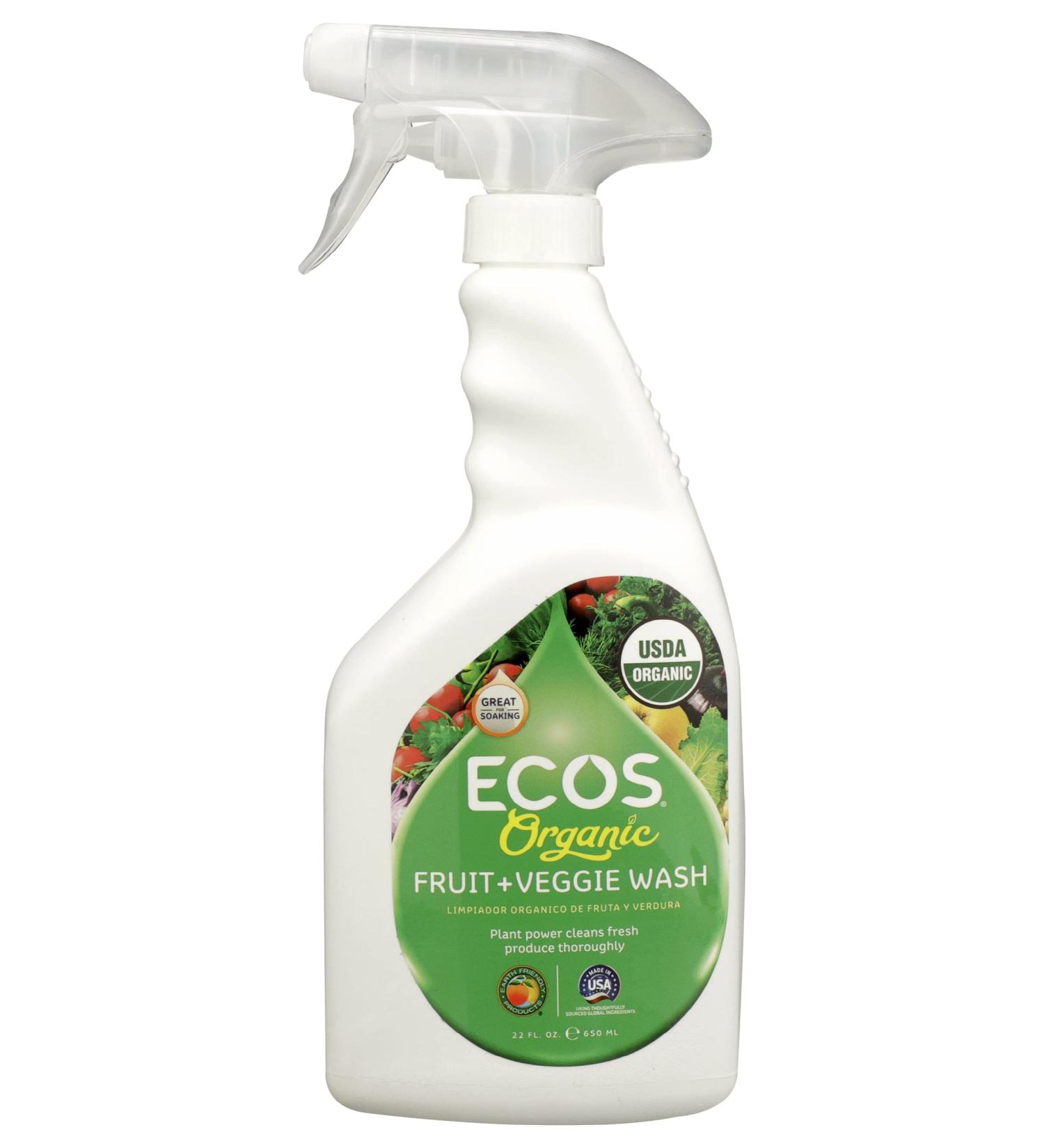 ECOS Organic Wash for Fruits & Veggies - 22 Fl Oz | Natural Cleaner - Buy Online on GoSupps.com