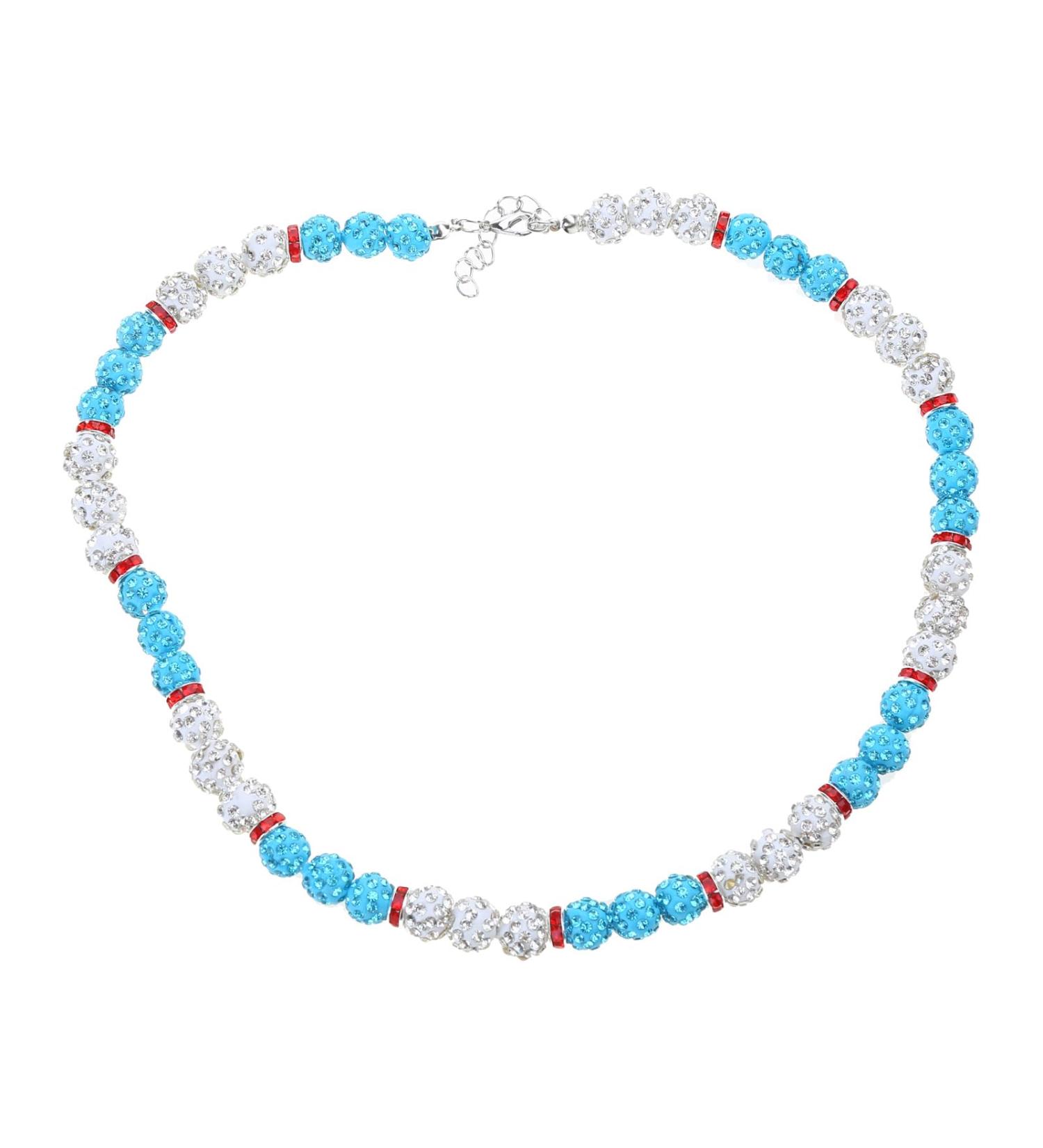 OralGos Fashion Disco Ball Necklace - Rhinestone Baseball Clavicle Chain for Athletes - Sporty Blue Jewelry - International Shipping Available - Buy Online on GoSupps.com