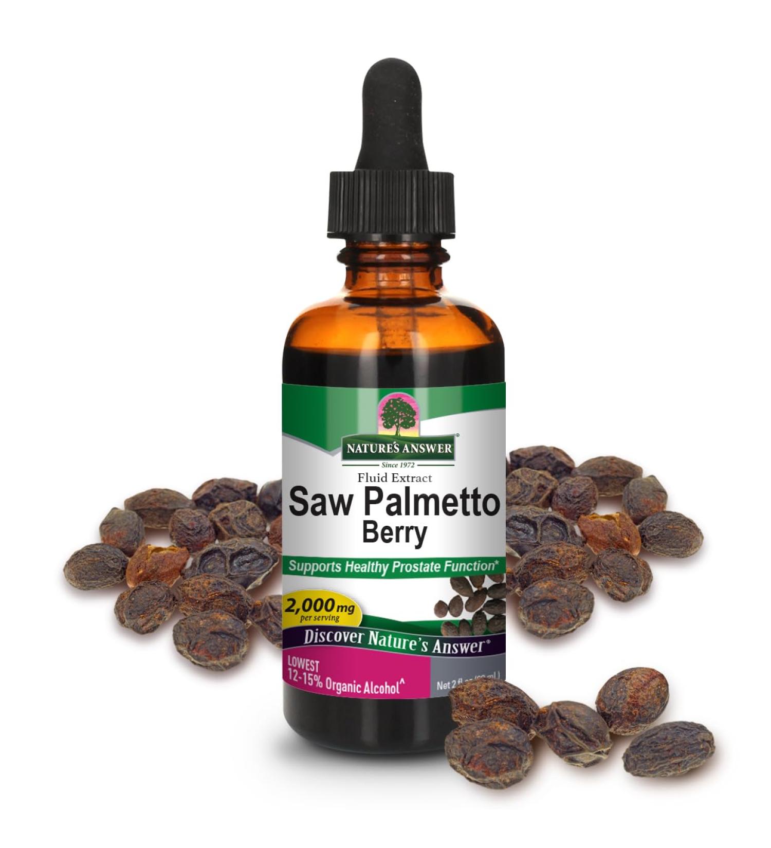 Natures' Answer Saw Palmetto Berry with Organic Alcohol 2-Fluid Ounces (Packaging May Vary) - Buy Online on GoSupps.com
