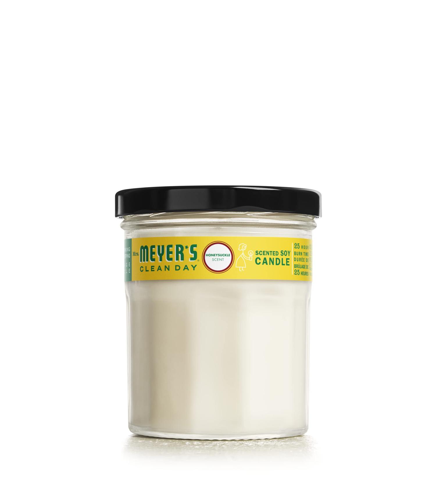 Mrs. Meyer's Clean Day Scented Soy Aromatherapy Candle 25 Hour Burn Time Made with Soy Wax and Essential Oils Honeysuckle Scent 140 gram Candle Jar - Buy Online on GoSupps.com