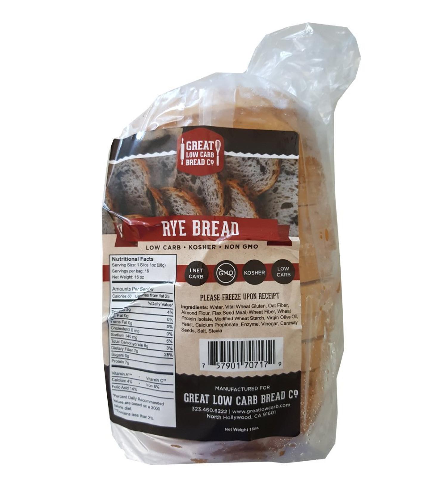 Original Low Carb Bread by GLCB, 1 Sandwich Loaf (Rye Bread)