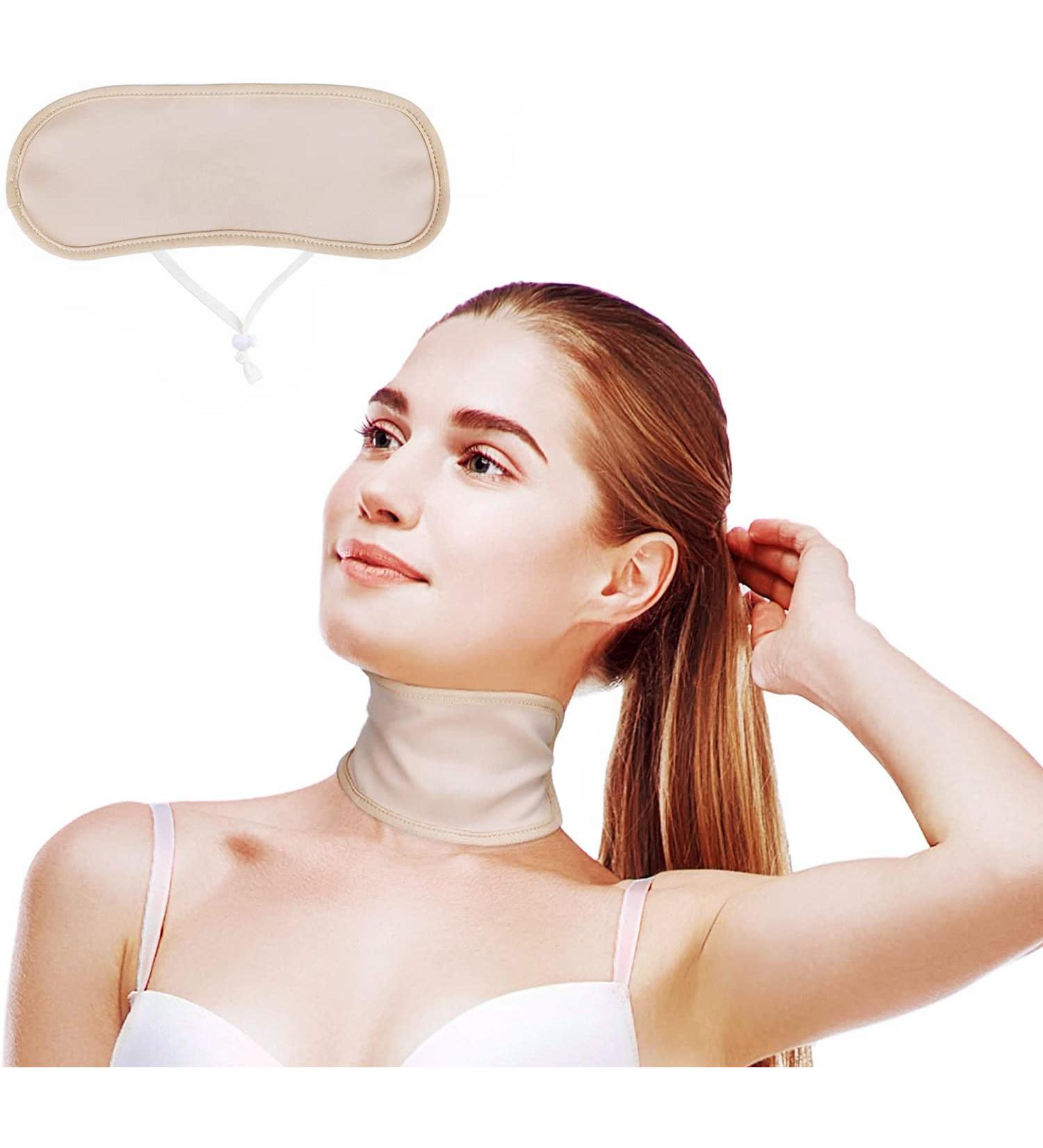Reusable Castor Oil Pack for Thyroid Support - Neck Bandage Compress for Men & Women (Khaki) - International Shipping Available - Buy Online on GoSupps.com