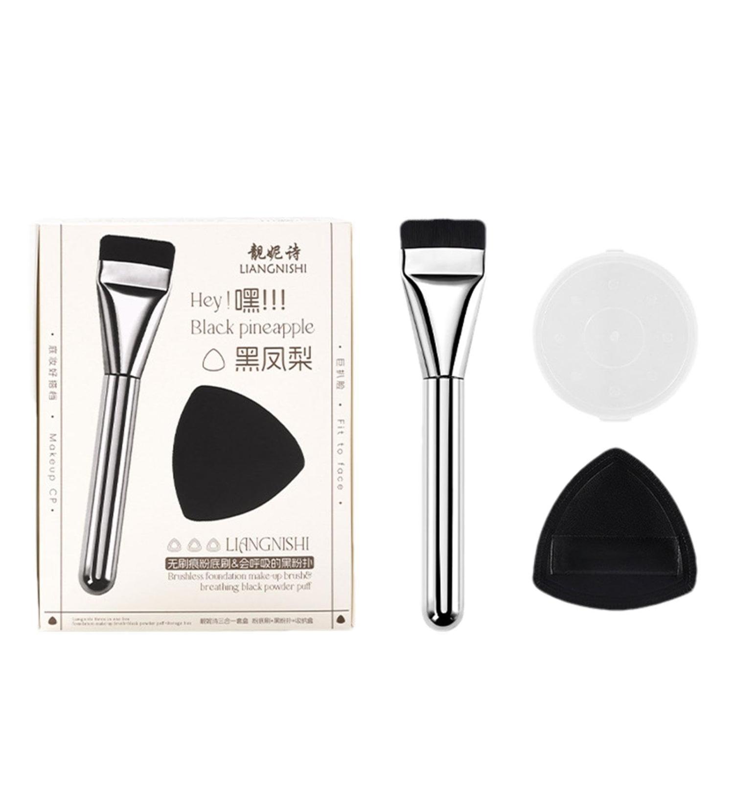 Flat Foundation Brush Makeup Foundation Brush Set - Cream Concealer Sponges Puff and Thin Brushes for Women Makeup Gathering Party - Buy Online on GoSupps.com