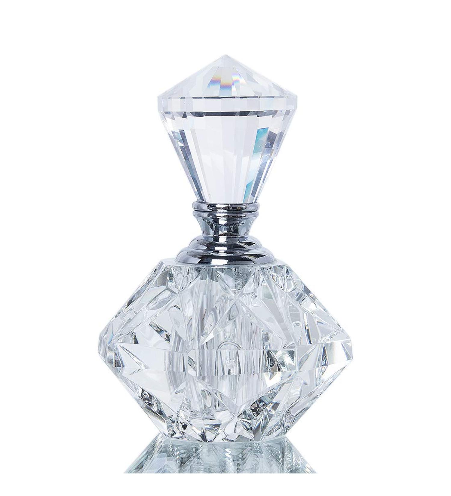 H&D Clear Art Carved Crystal Mini Refillable Perfume Bottle - 5ml (Set of 3) - Elegant Travel Size Fragrance Containers - Perfect Gift Idea - Buy Online on GoSupps.com