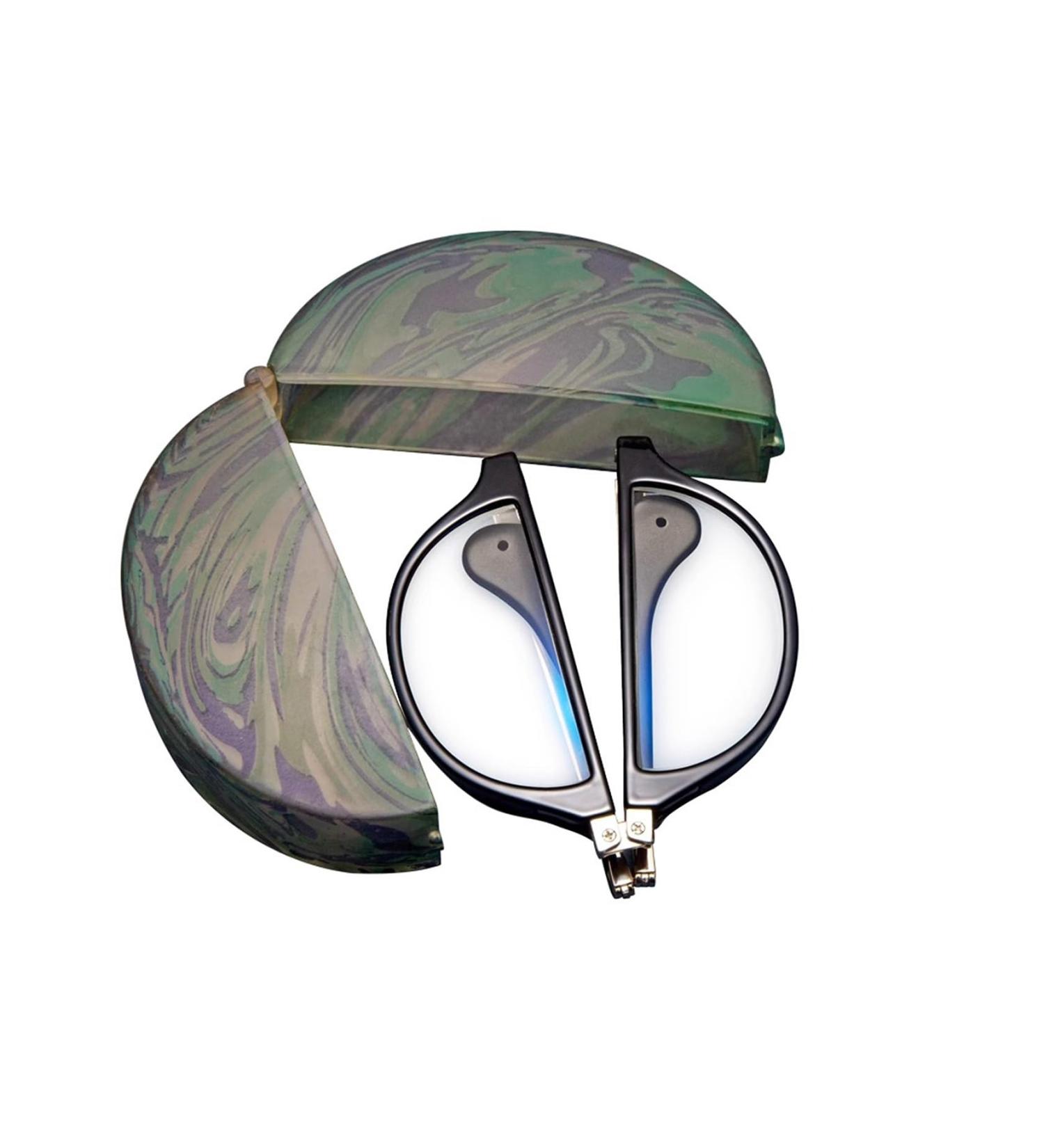 Portable Folding Half Moon Reading Glasses | Blue Light Blocking | Anti Glare 3.5x Readers for Men & Women - Shop Now - Buy Online on GoSupps.com