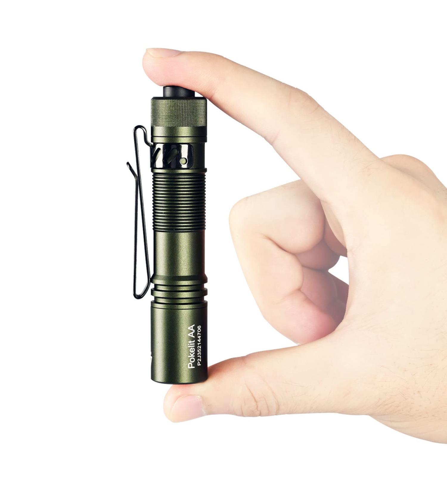 ACEBEAM Pokelit AA Rechargeable Mini Flashlight - 550 Lumens, High CRI LED, Clip, Compact EDC for Camping & Hiking - Dark Green - Buy Online on GoSupps.com