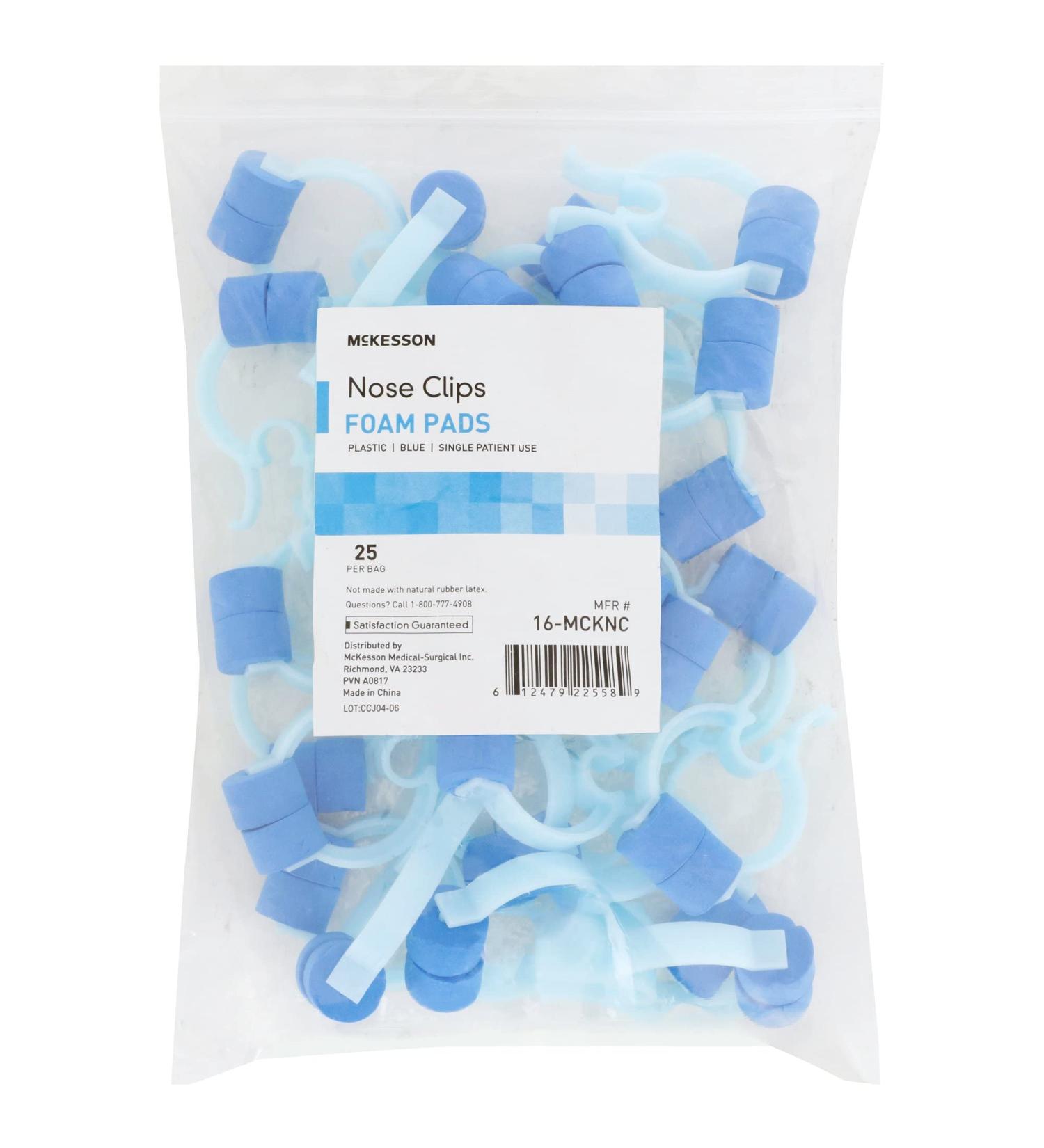 McKesson Disposable Nose Clips for Spirometry Testing - 25 Count, Blue - Comfortable Fit, Plastic and Rubber - 1 Pack - Buy Online on GoSupps.com