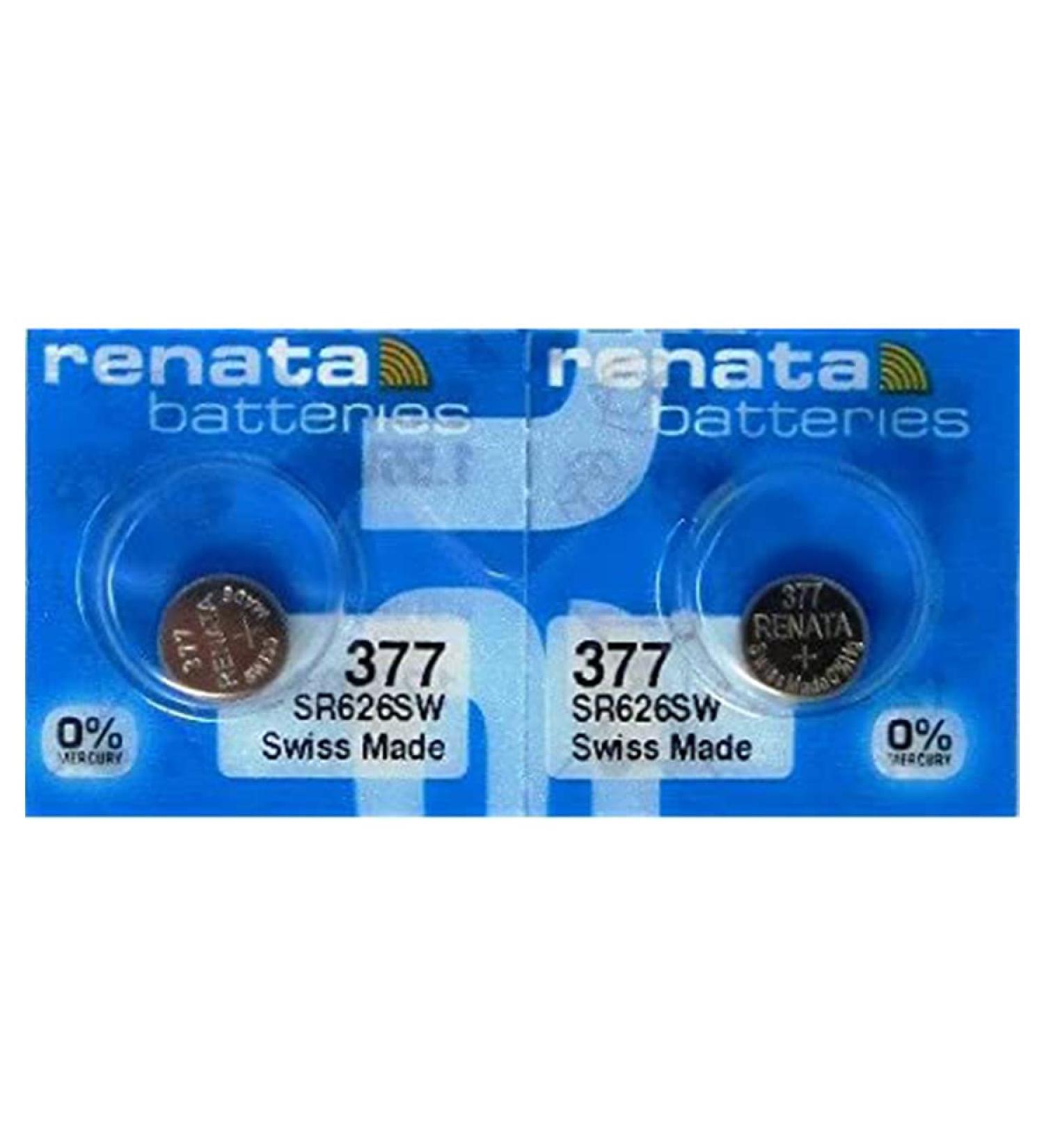 Renata 377 SR626SW Batteries - 1.55V Silver Oxide Watch Battery (2 Pack) - Long-lasting Power for Your Timepieces - Free International Shipping - Buy Online on GoSupps.com